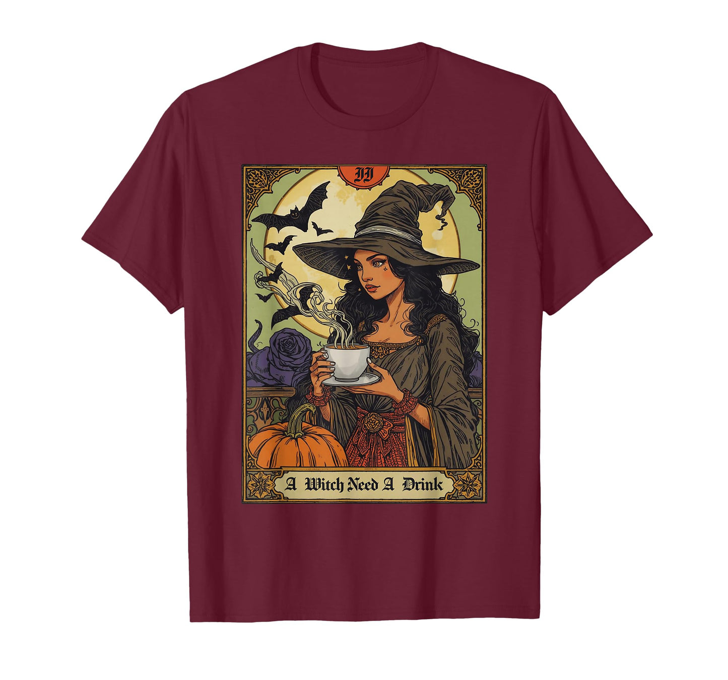 Vintage Halloween Witch Pumpkin Spice Latte Syrup Creamer T-Shirt