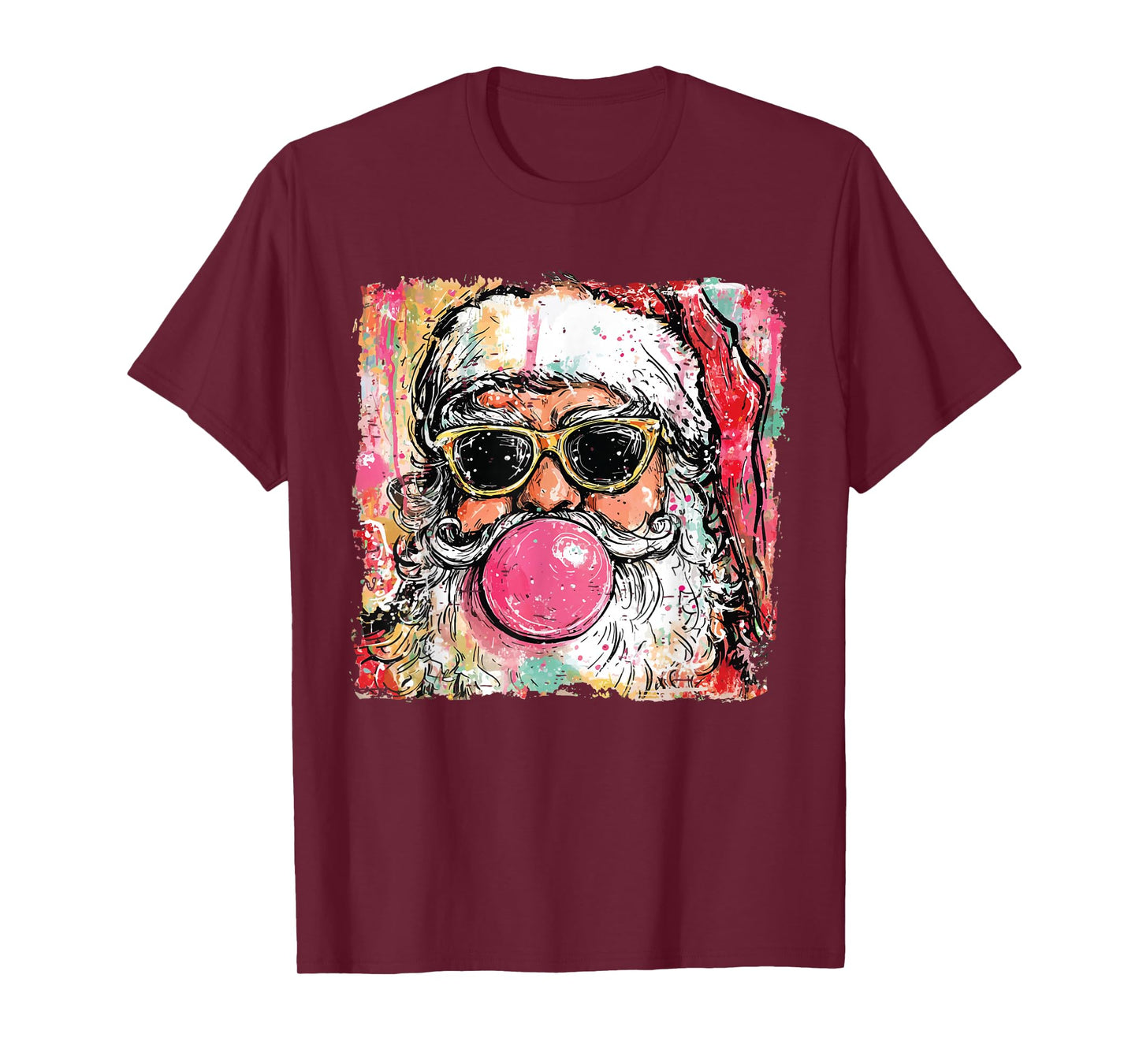 Vintage Funny Xmas Santa Claus Bubble Gum Christmas Holiday T-Shirt