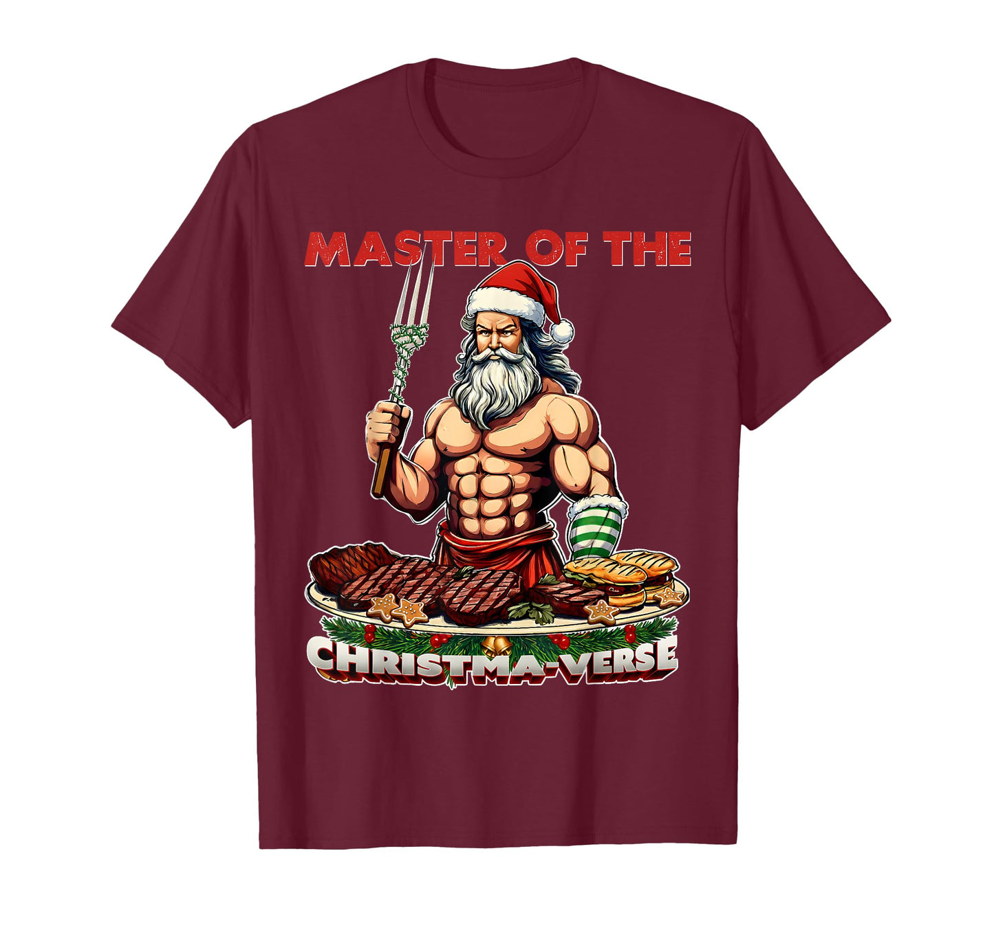 Master of The Cristma-Verse Funny Santa BBQ Men Christmas T-Shirt
