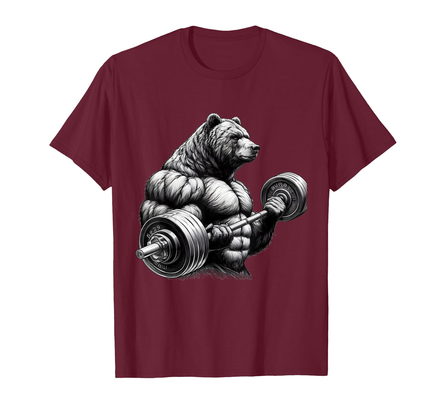 Funny Teddy Bear Lifting Weights Gym Workout Animal T-Shirt