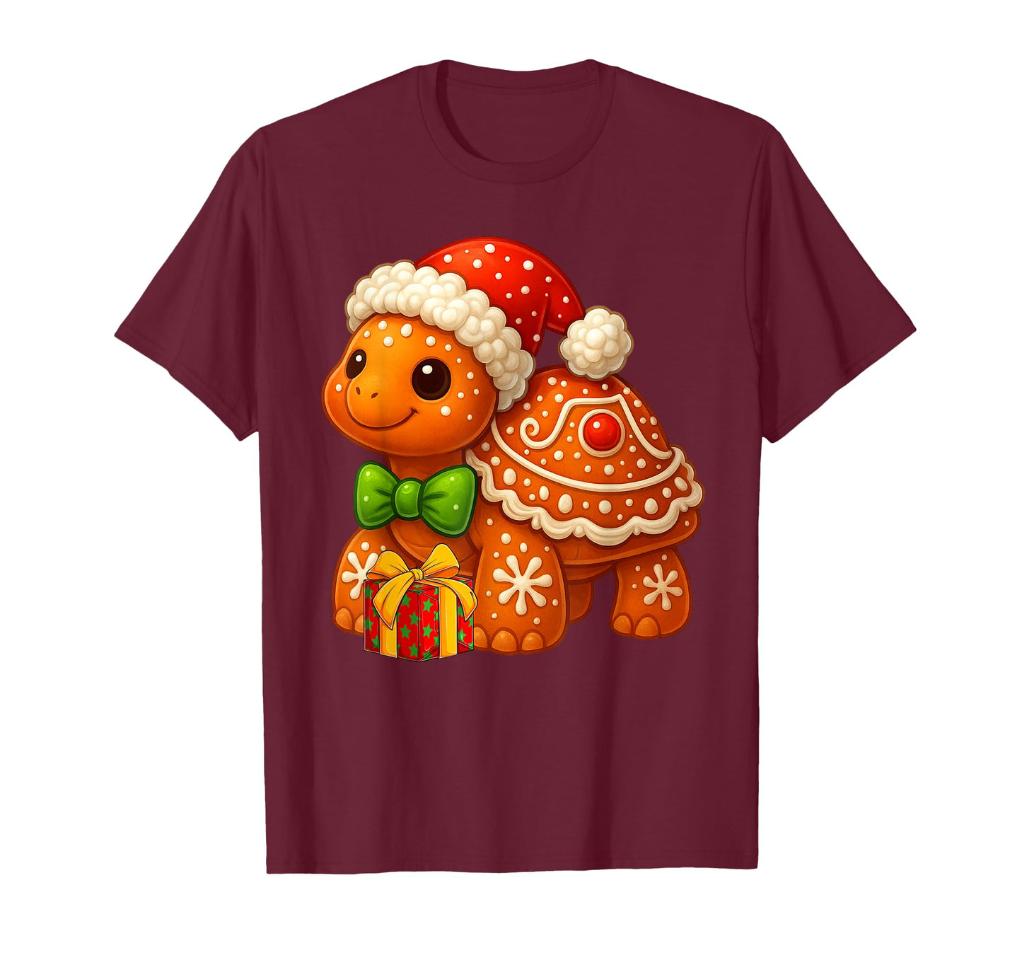 Funny Gingerbread Man Turtle Christmas Womens Mens Gifts T-Shirt