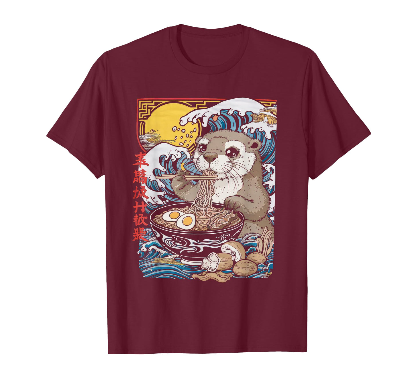 Otter Ramen Tshirt Kawaii Manga Anime Noodles Y2k Japanese T-Shirt