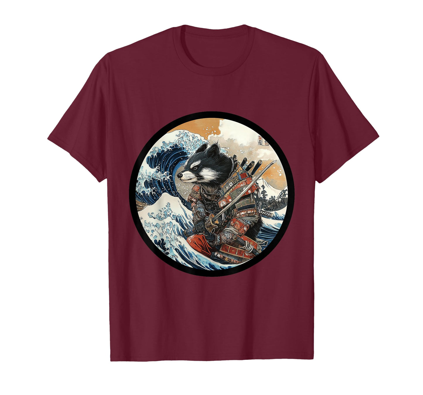 Wild Badger Brock Samurai Warrior Vintage Japanese Art Anime T-Shirt