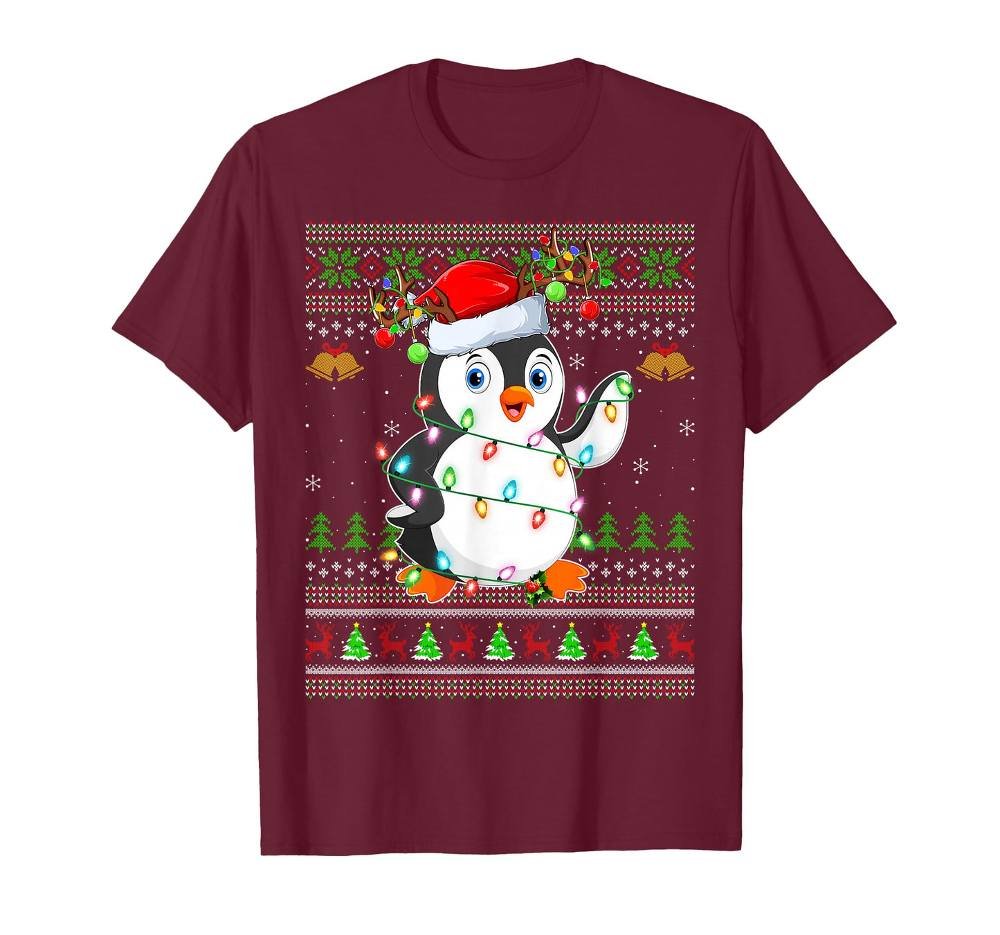 Penguin Ugly Christmas Sweaters Holiday Santa Cute Xmas T-Shirt