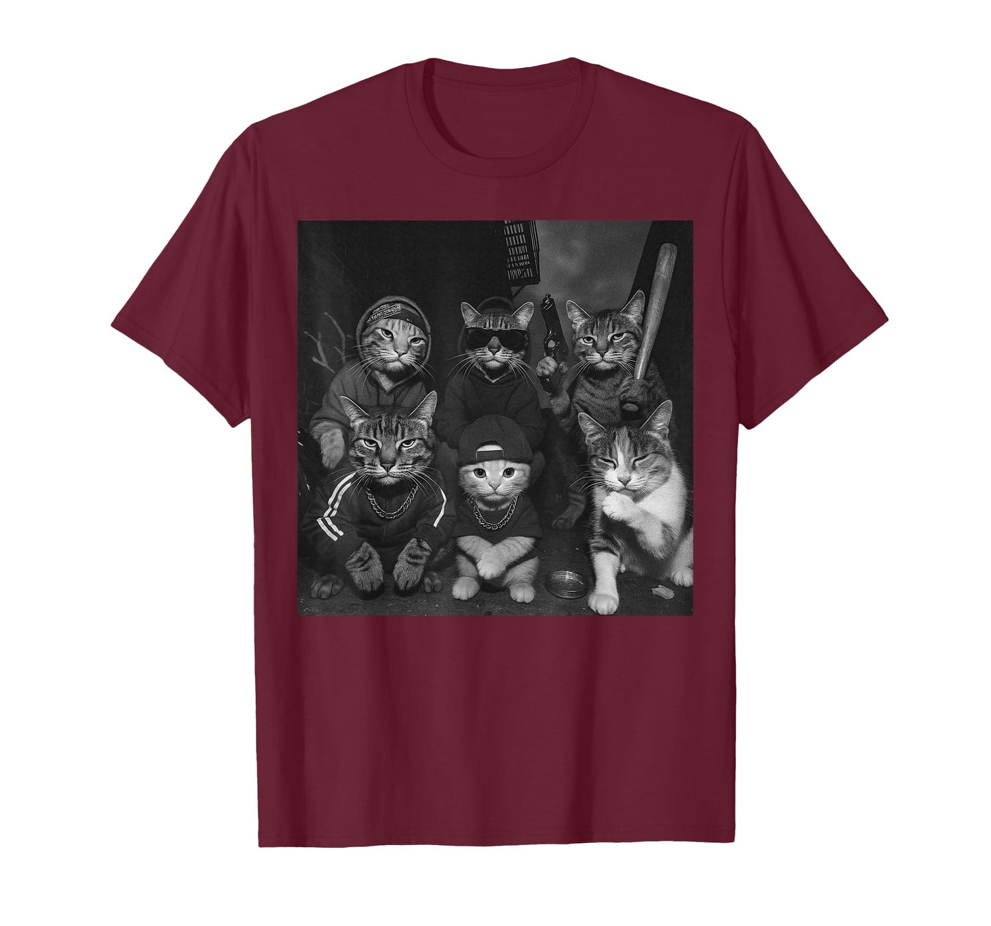 Gangster Cats Vintage Funny Kitty Gang Meme T-Shirt