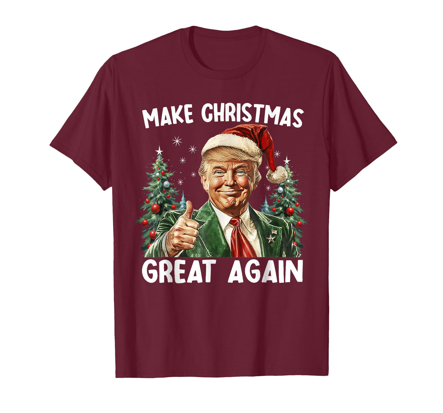 Make Christmas Great Again Funny Santa Trump 2025 Men Xmas T-Shirt
