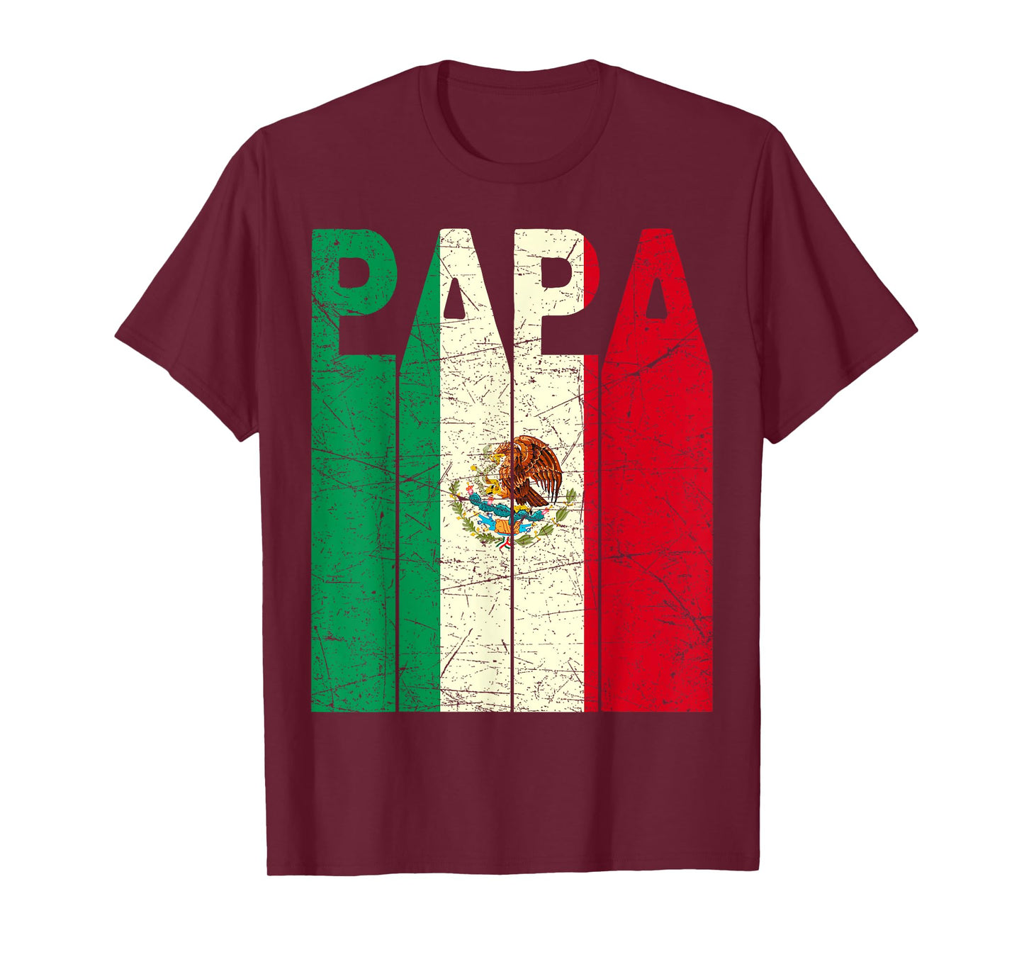 Mexican Papa Vintage Mexican Dad Mexican Flag Retro T-Shirt