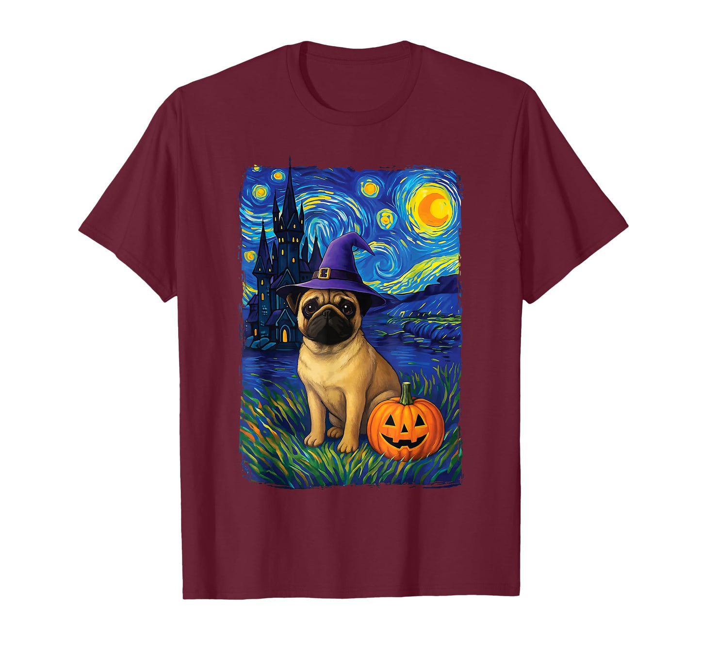 Pug Starry Night Halloween T-Shirt
