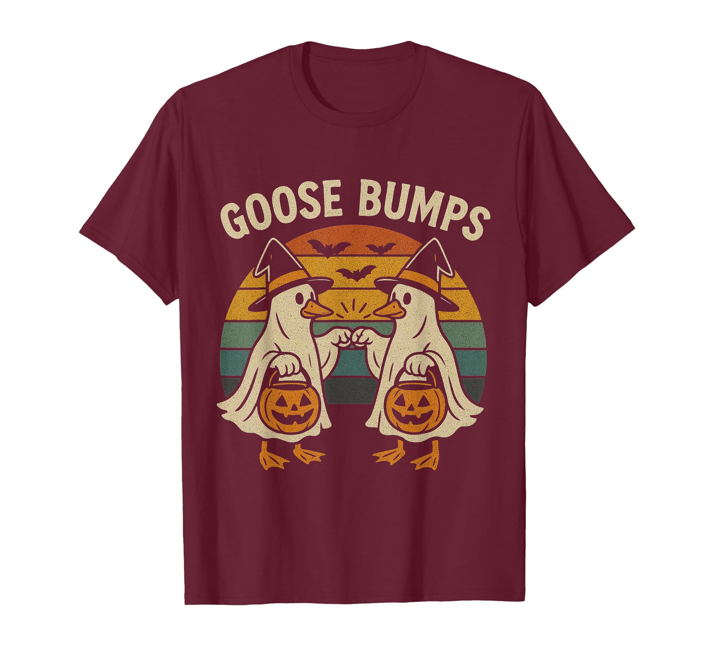 Goose Bumps Halloween Goose Ghost Pumpkin Goose Fist Bump T-Shirt