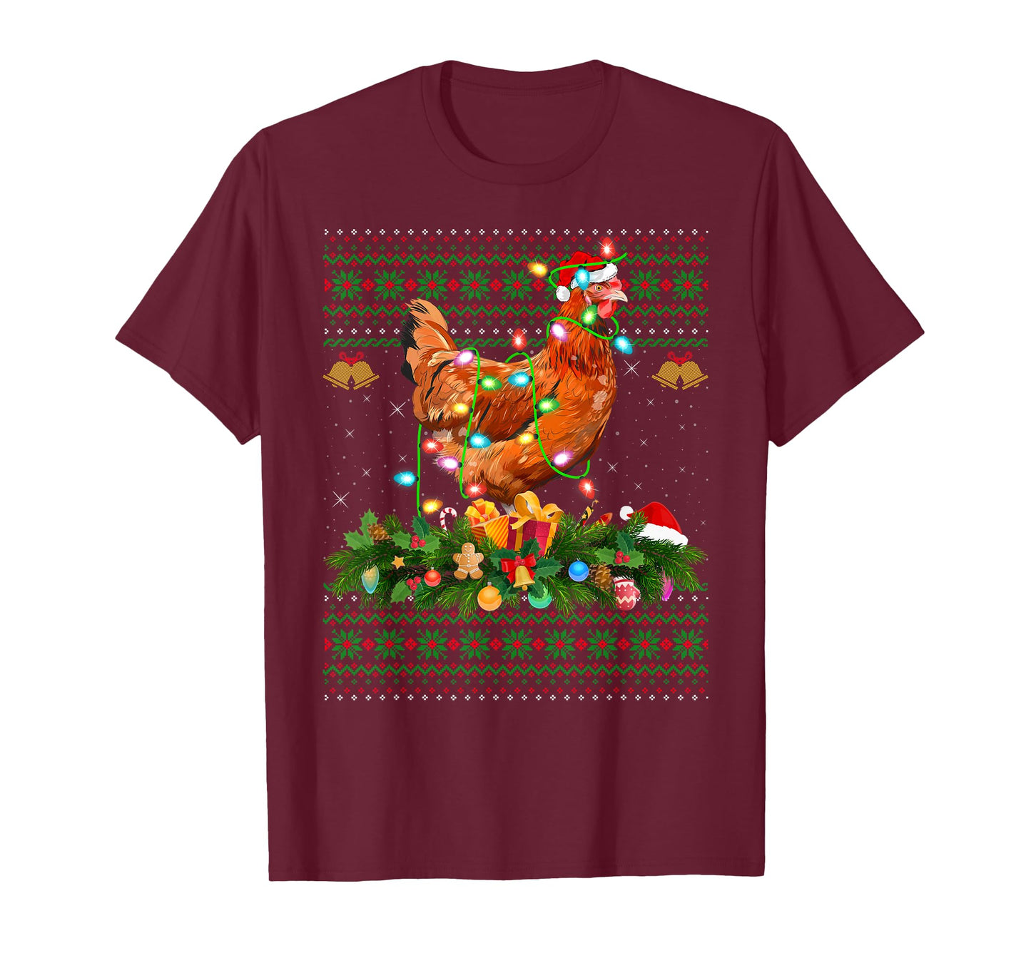 Chicken Christmas Sweaters Farm Animal Chicken Ugly Xmas T-Shirt
