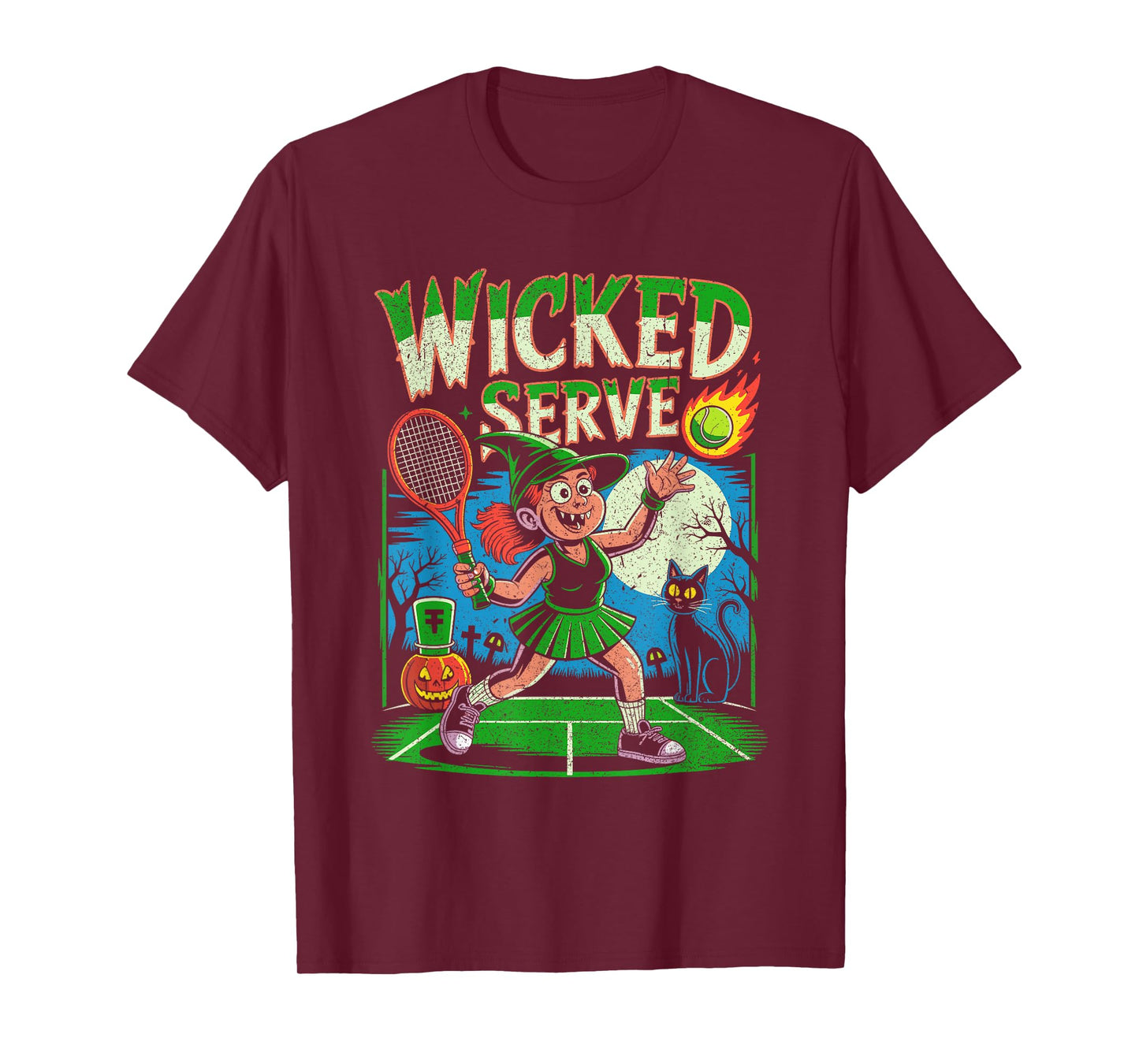 Wicked Serve Tennis Witch Halloween Fun Parody T-Shirt