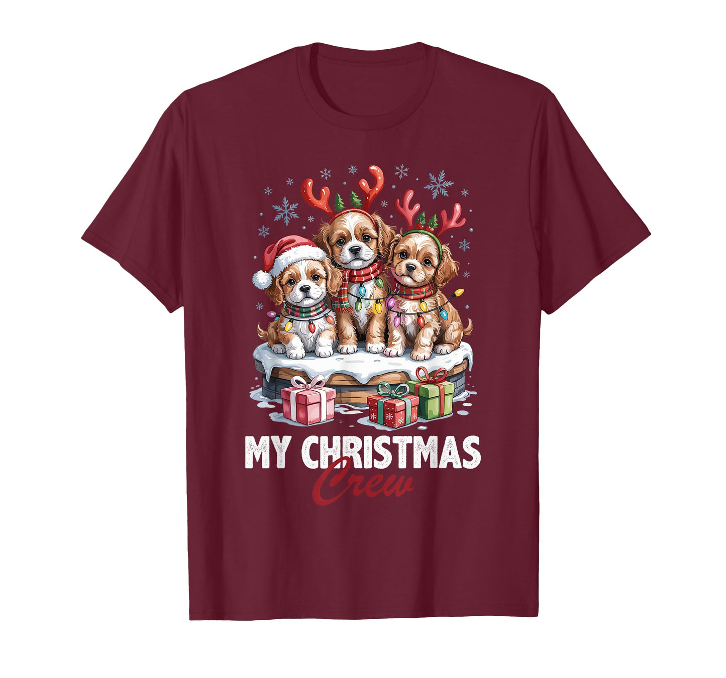 Cavapoo Christmas Crew Funny Dog Lovers Holiday Pajama T-Shirt