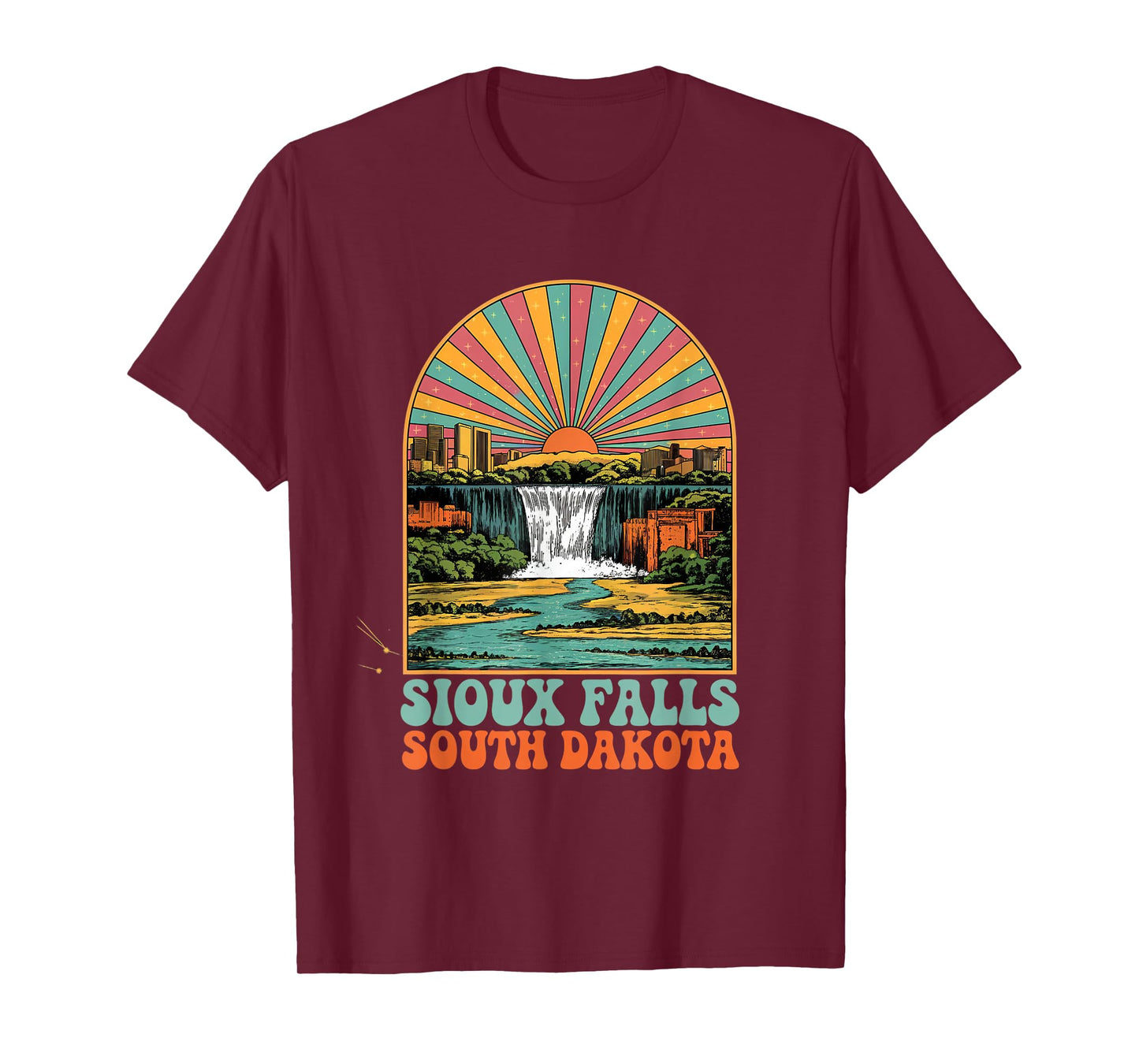 Retro Sioux Falls South Dakota Sunset Skyline Vintage T-Shirt