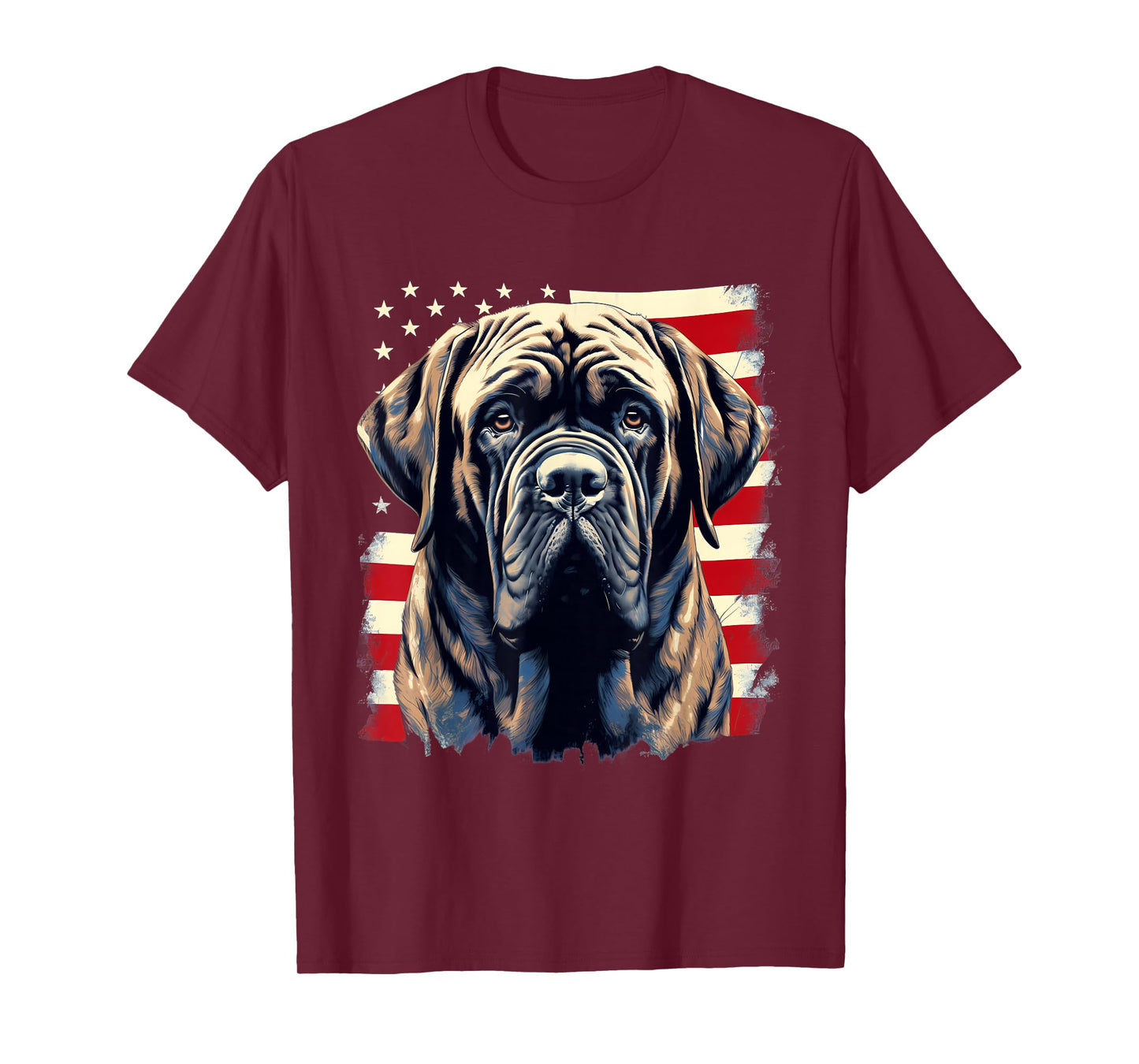 4th Of July US Flag English Mastiff Dog T-Shirt