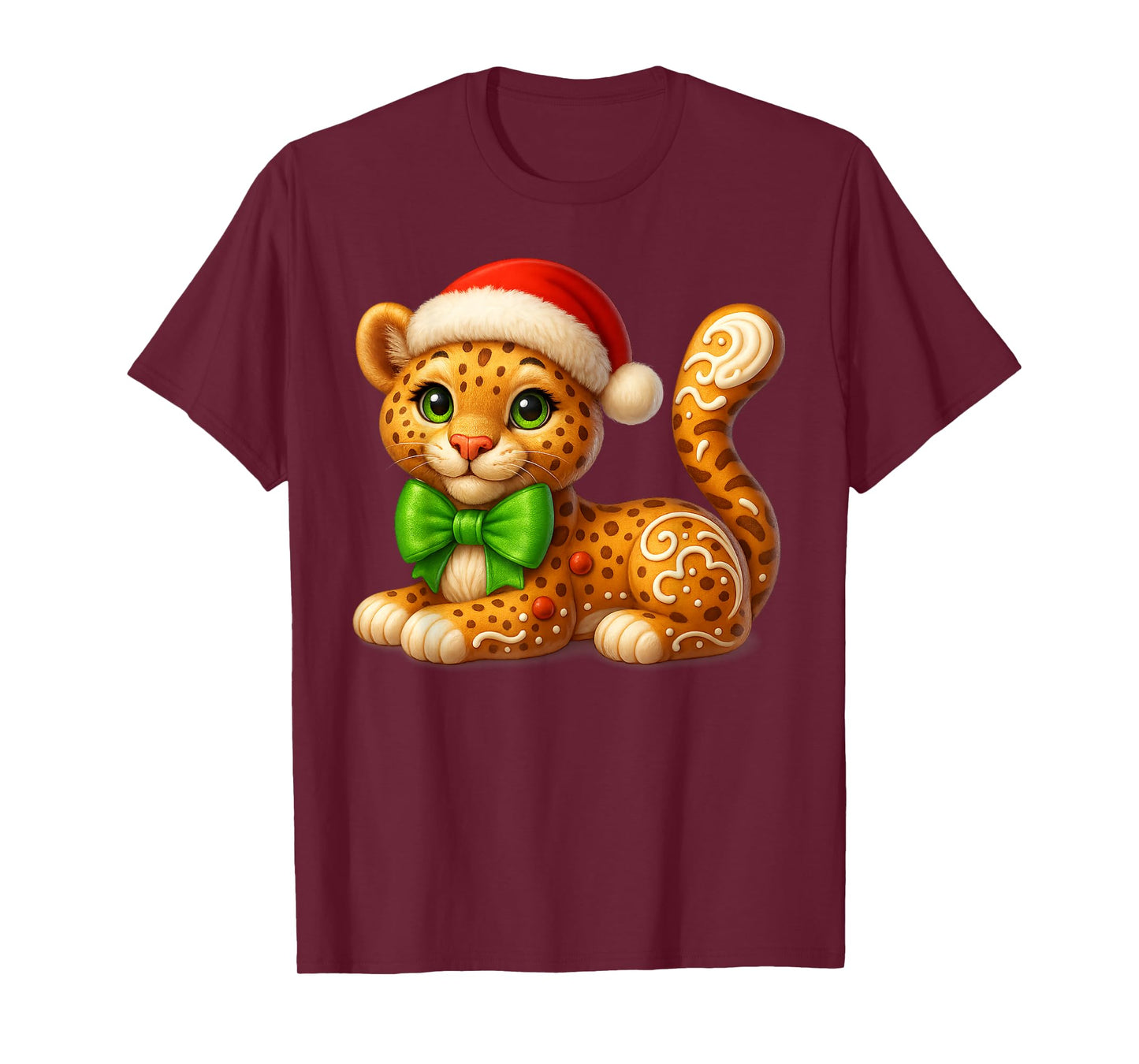 Funny Gingerbread Man Tiger Christmas Tees Womens Mens Gifts T-Shirt