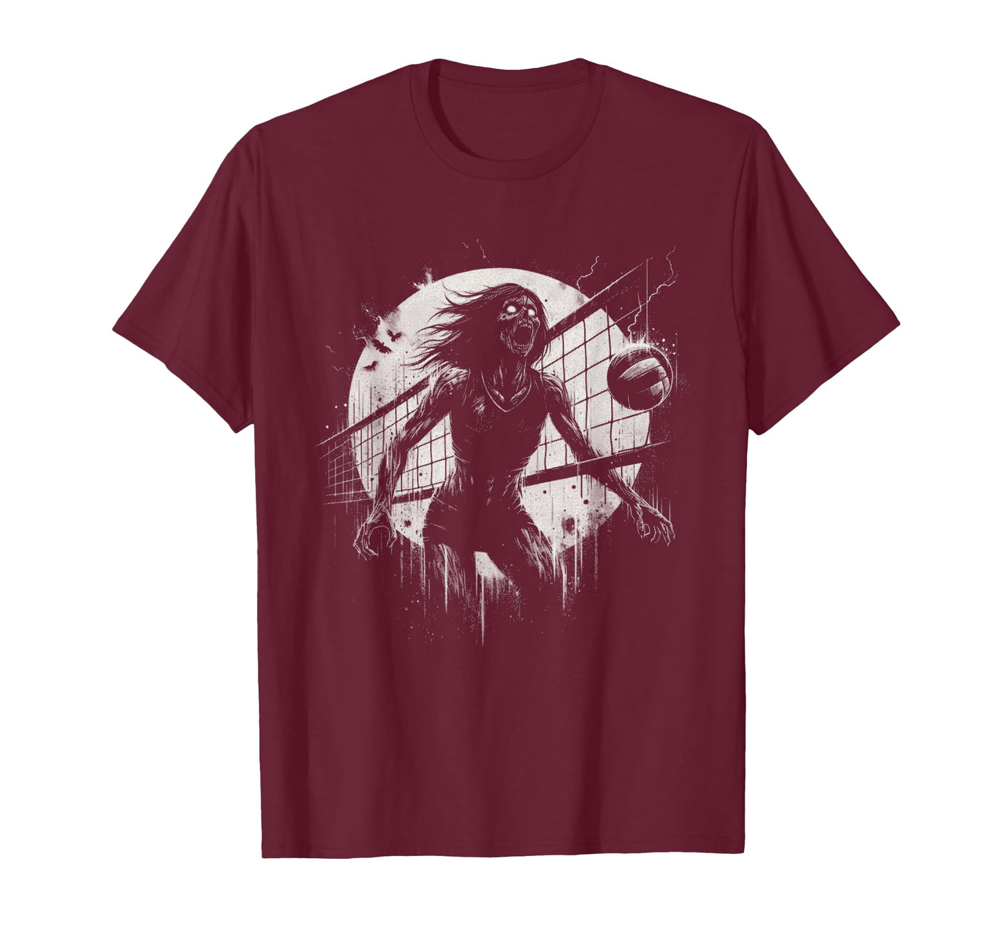 Female Zombie Volleyball - Creepy Volleyball Halloween Lover T-Shirt
