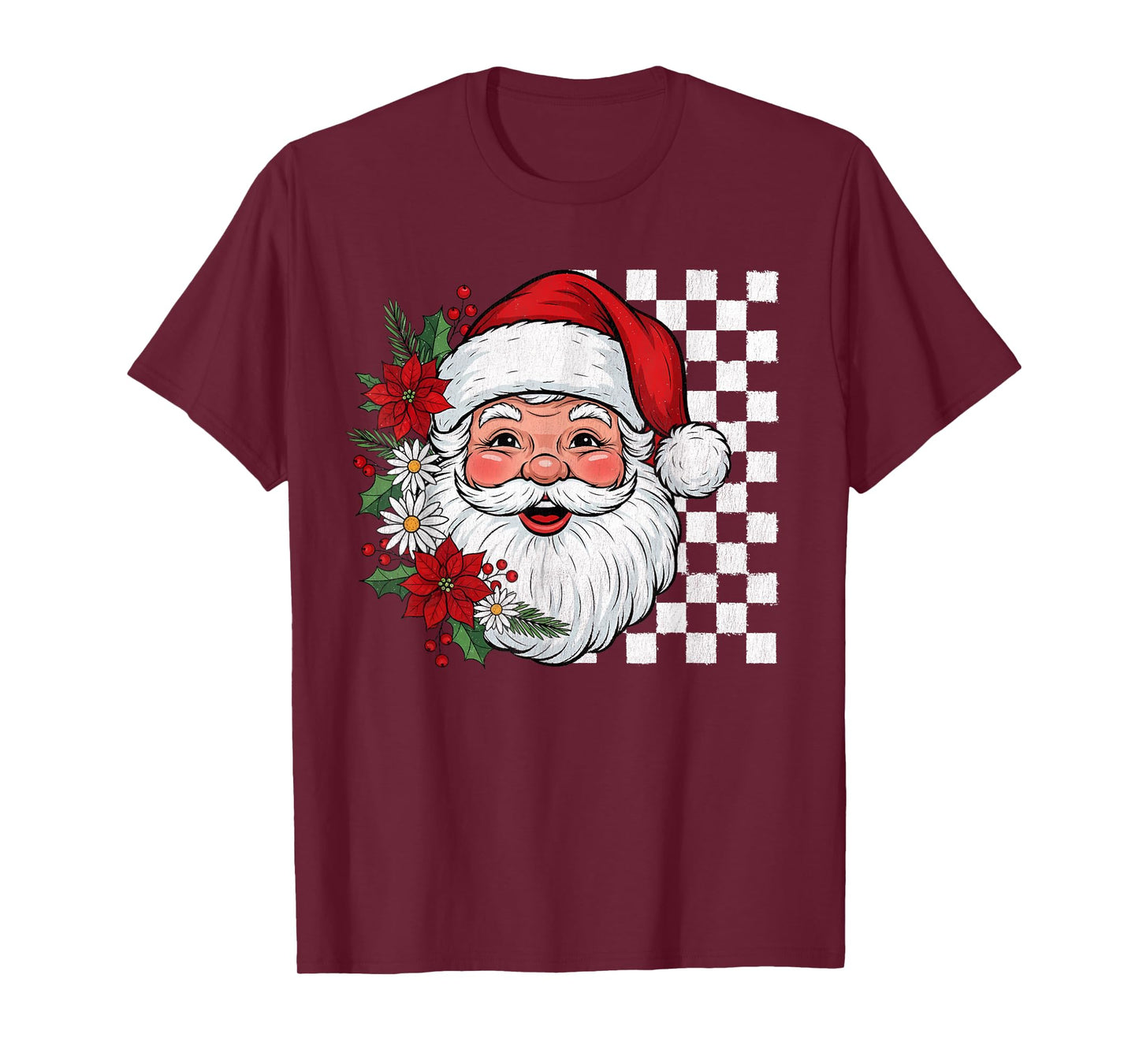 Retro Santa Christmas Xmas Holiday Women Men T-Shirt