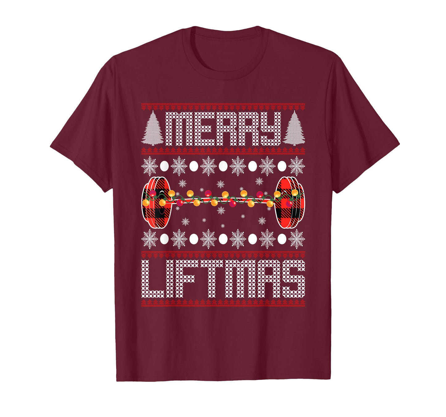 Xmas Apparel Merry Liftmas Christmas Gym Workout Weightlifting Fitness T-Shirt