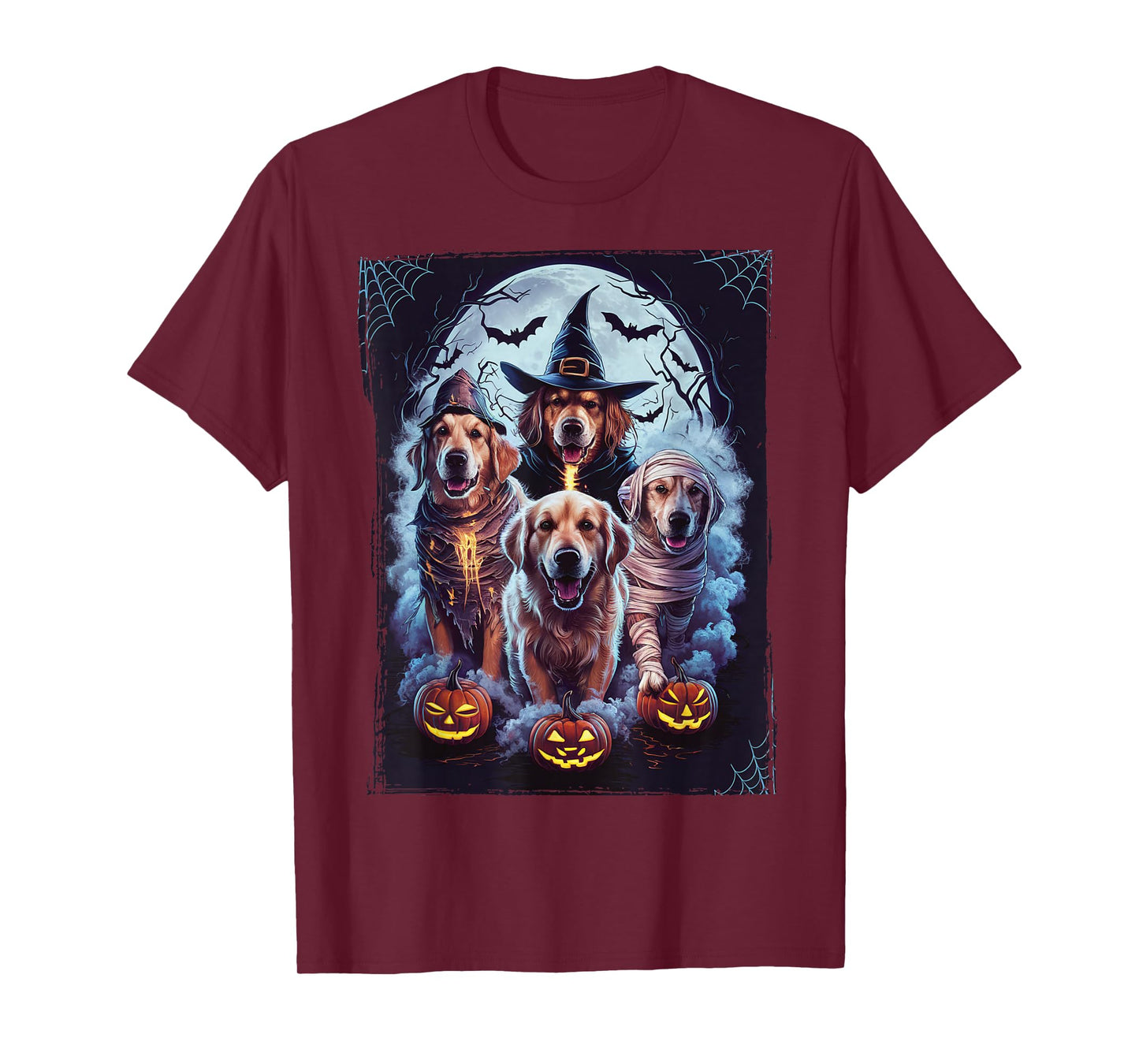 Golden Retriever Ghost Dog Halloween Golden Retriever Witch T-Shirt