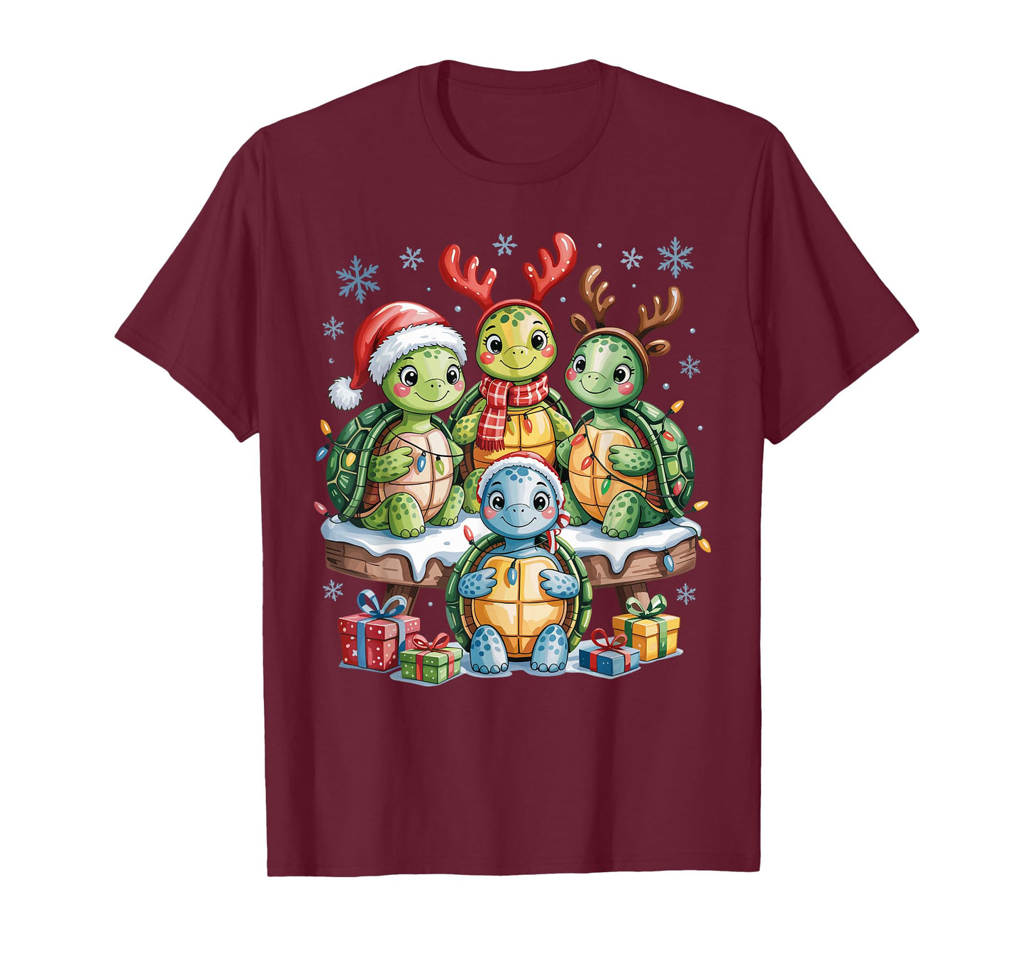 Turtle Christmas Cute Pet Lovers Funny Holiday Pajamas T-Shirt
