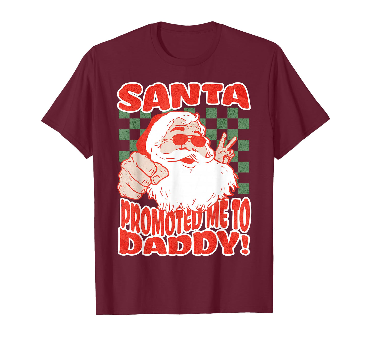 Santa Promoted Me to Daddy Christmas Dad Baby Announcement T-Shirt