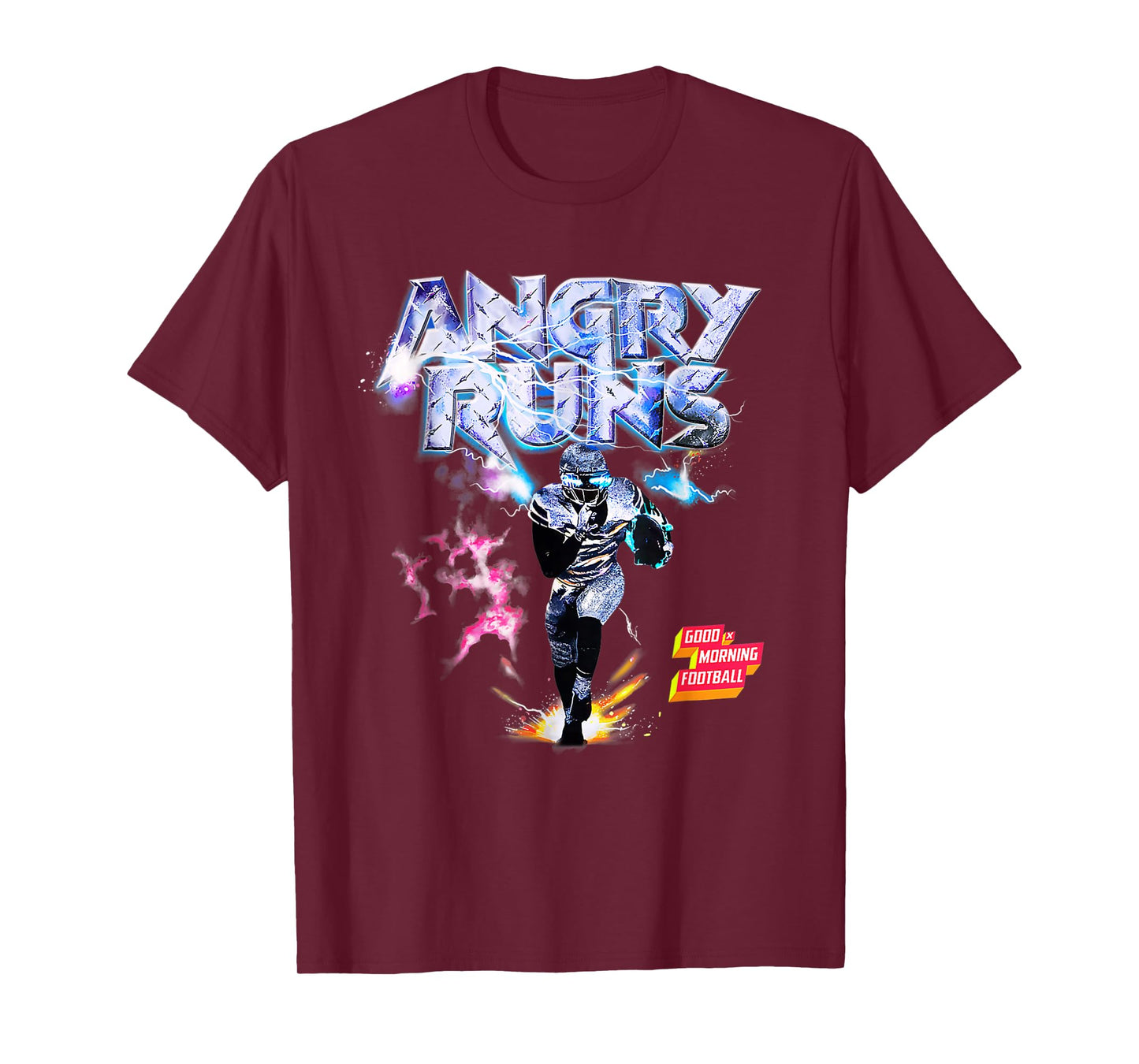 Angry Runs Good Morning Football Sport Lover Vintage Art T-Shirt