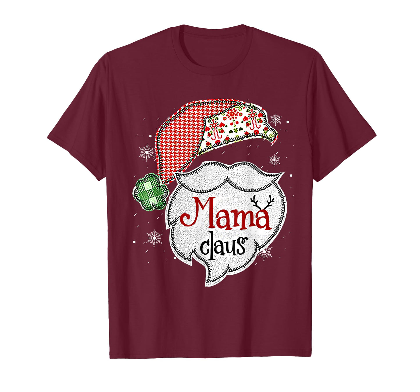 Mama Claus Christmas Lights Pajama Family Matching T-Shirt