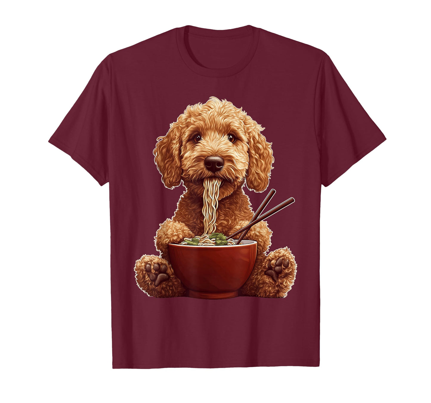 Golden Doodle Goldendoodle Dog Ramen Japanese Noodles T-Shirt