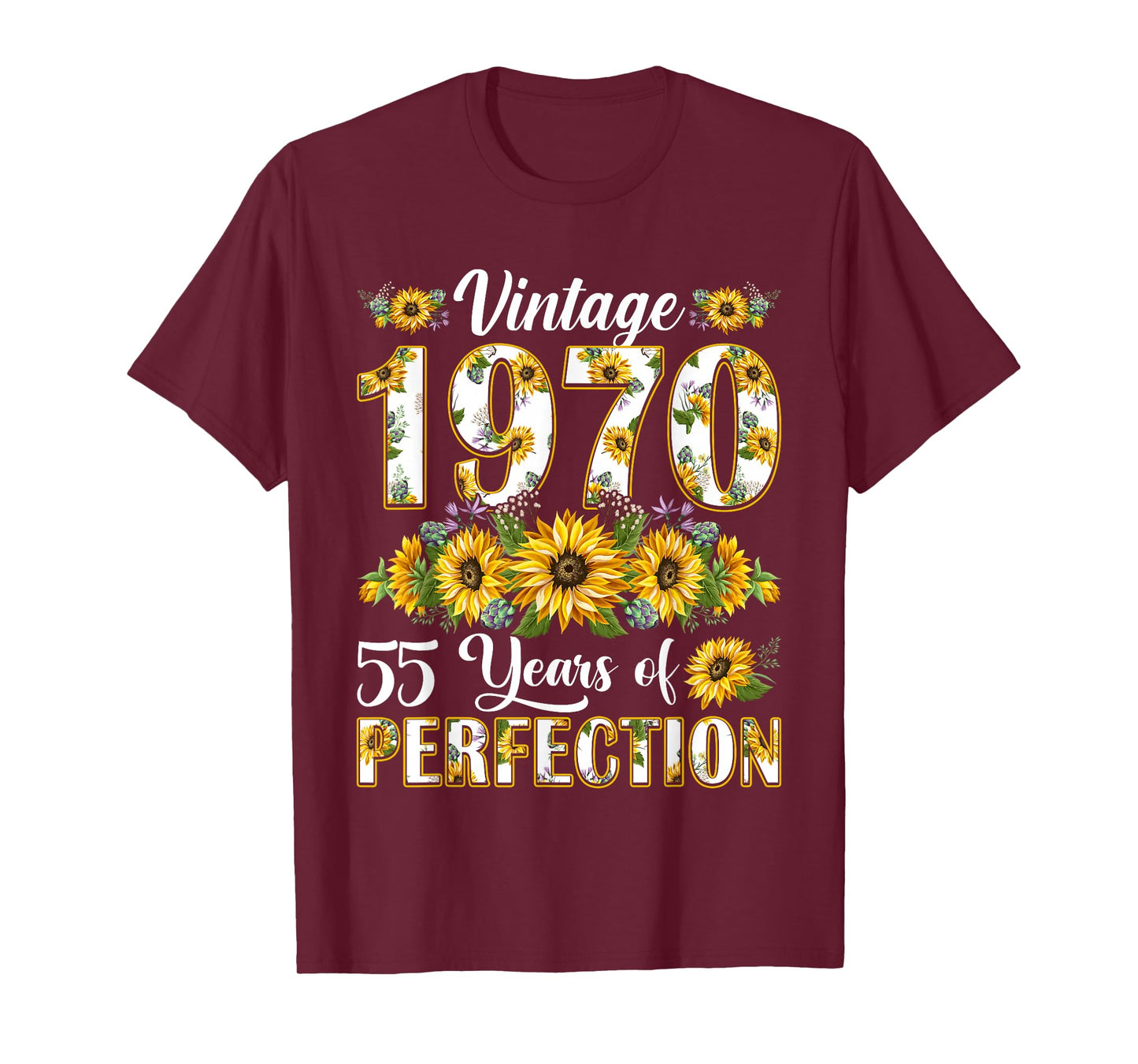 55 Year Old Vintage 1970 Sunflower 55th Birthday Gifts Women T-Shirt