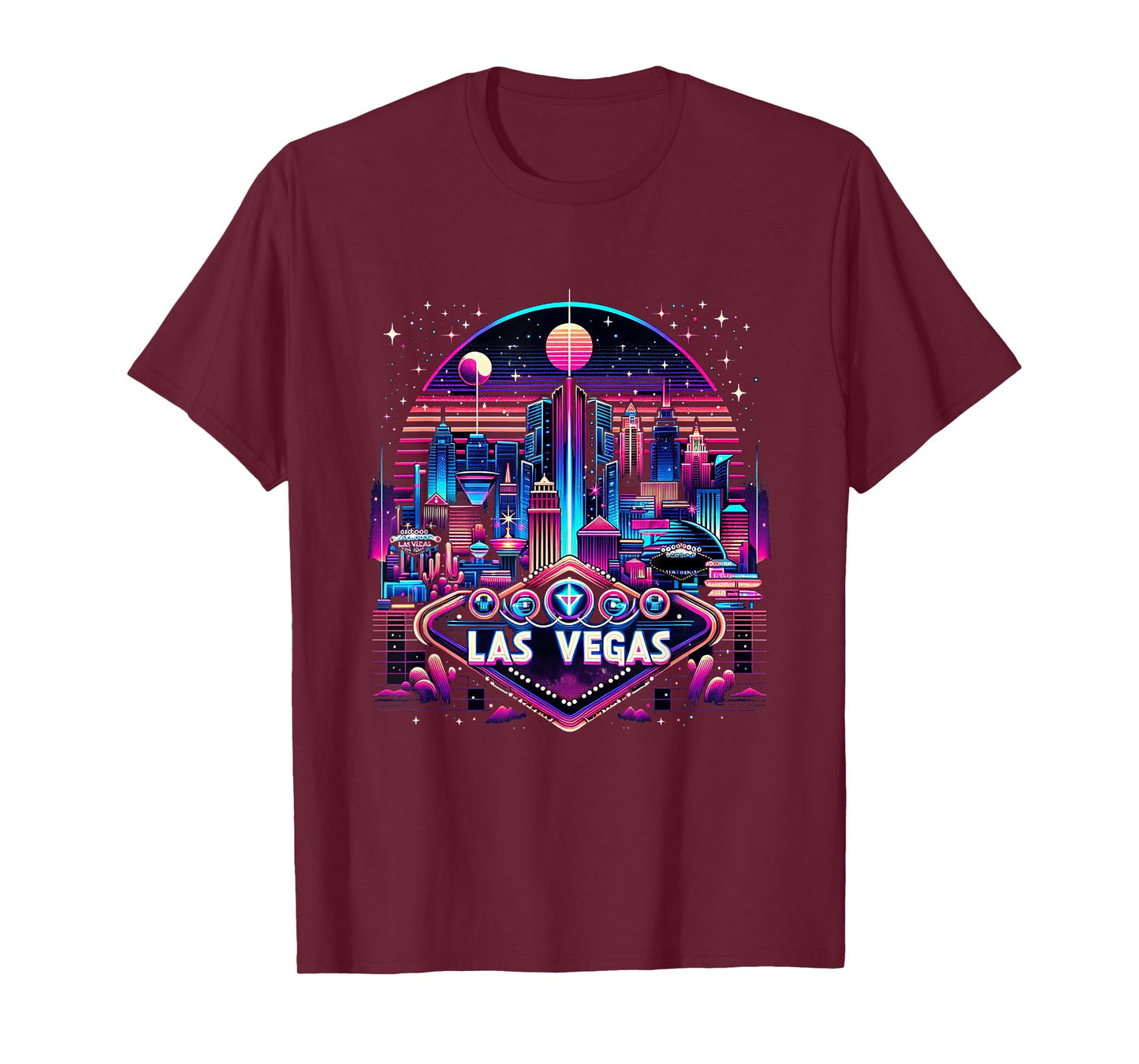 Las Vegas Nevada Shirt NV Family Trip 90s Retro City Skyline T-Shirt
