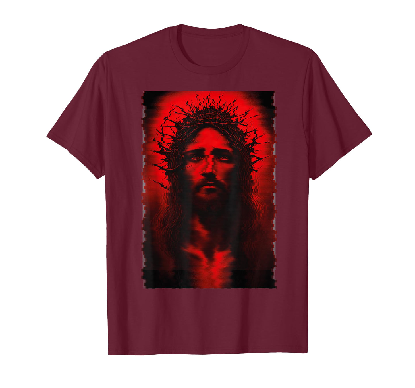 Goth Aesthetic Grunge Occult Emo Satanic Jesus Glitch T-Shirt