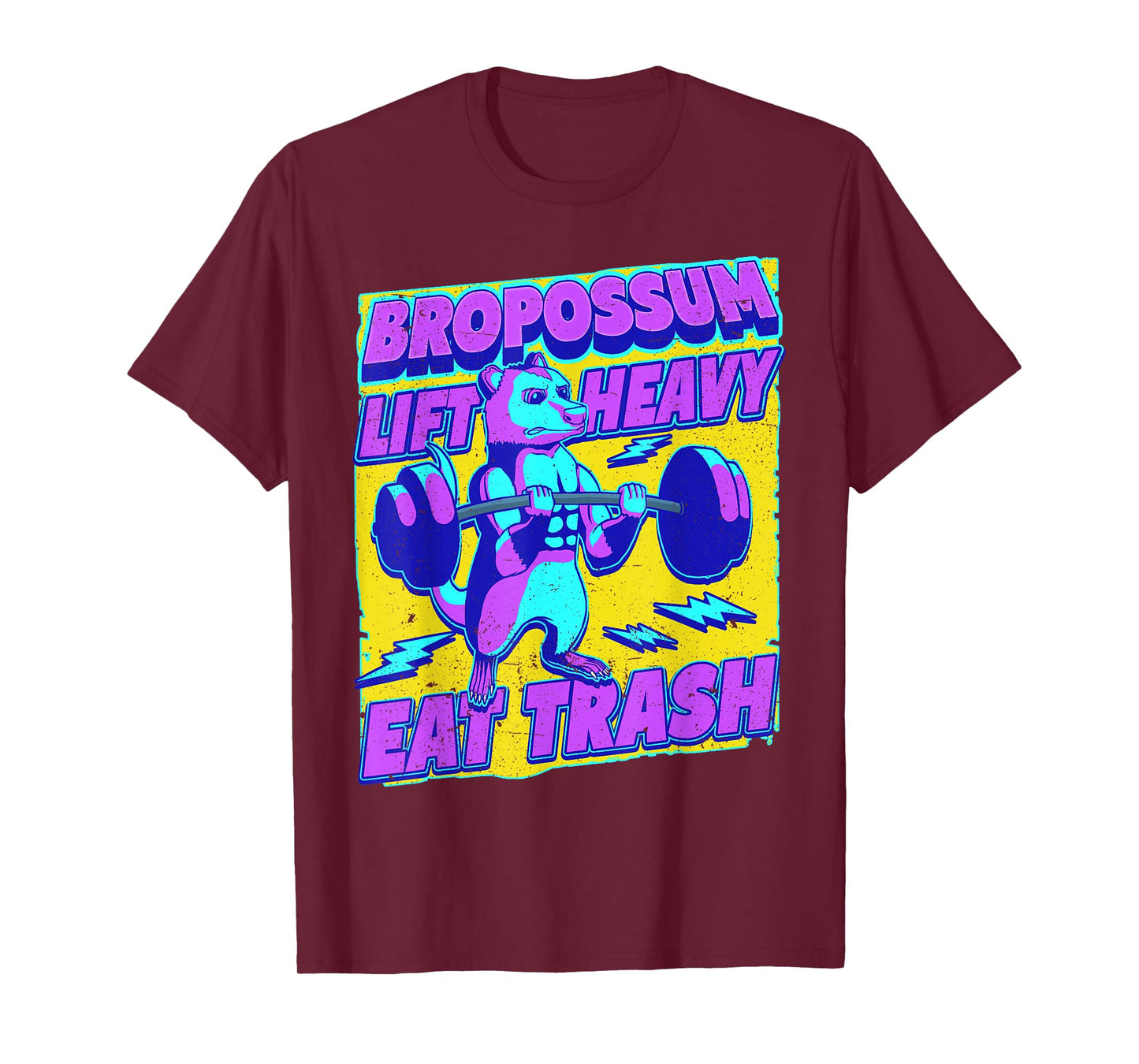 Funny Gym Lift Heavy Eat Trash Weightlifting Opossum T-Shirt