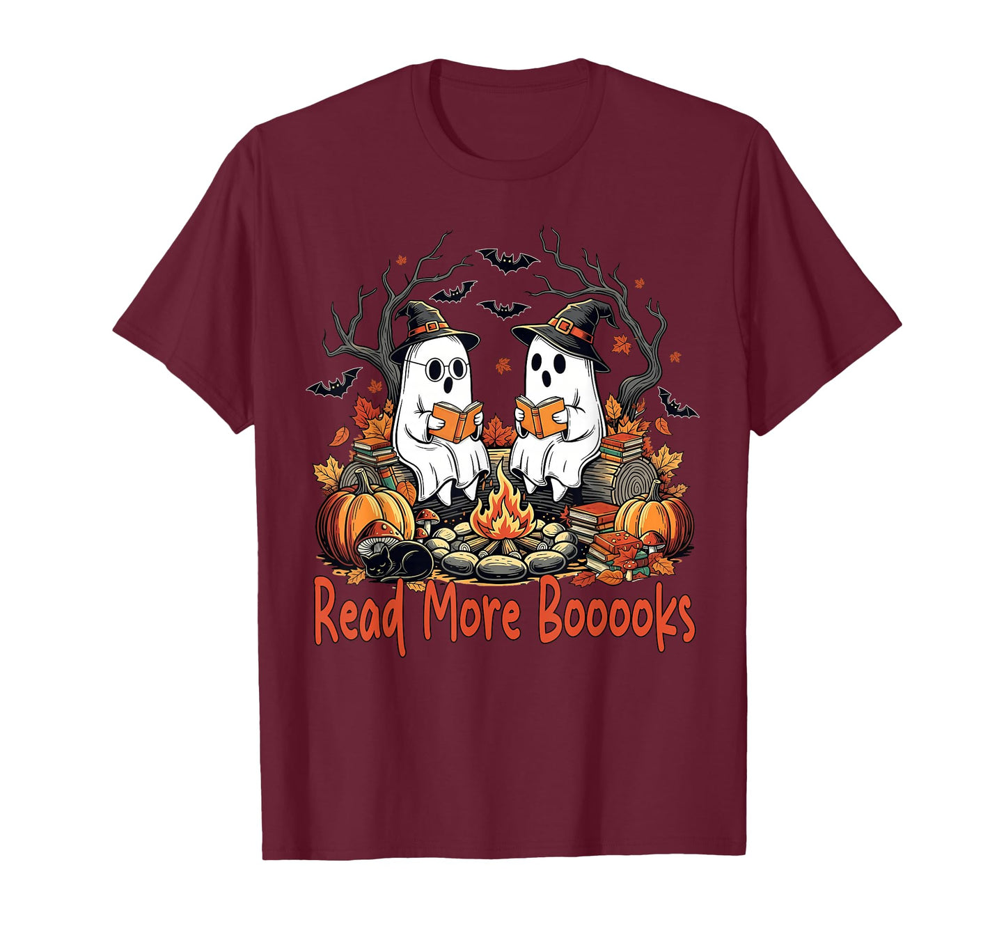 Read More Books Ghost Halloween Spooky Teacher Girls Boys T-Shirt