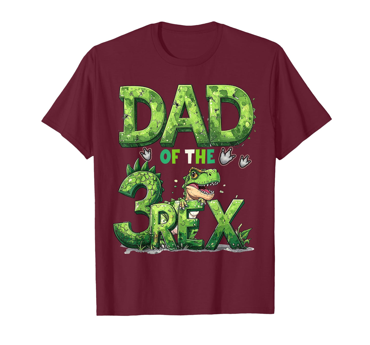 Dad of The Three Rex Birthday Boy Dinosaur Family Matching T-Shirt