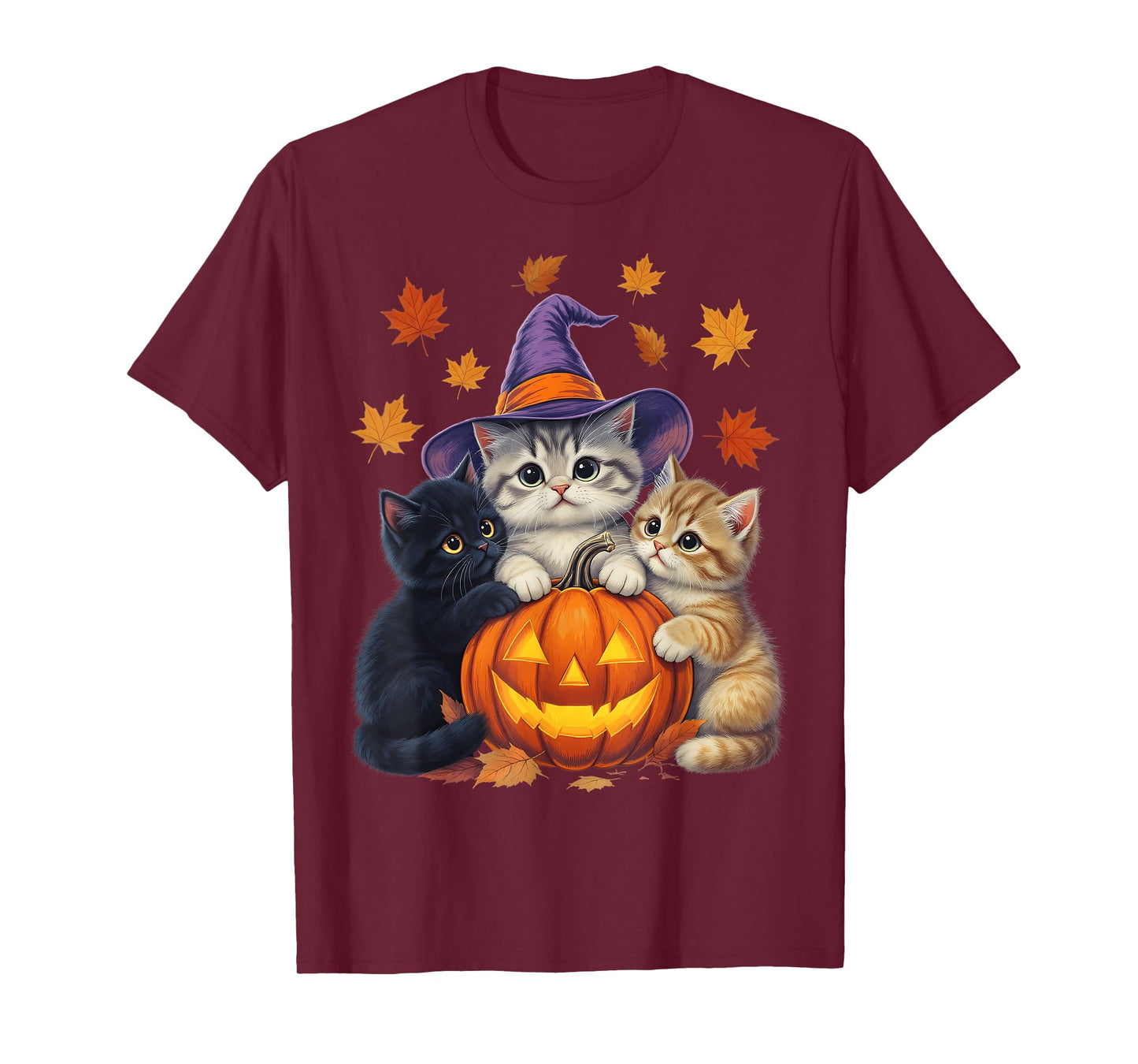 Halloween Kittens and Pumpkin Spooky Cats Lover Men Women T-Shirt