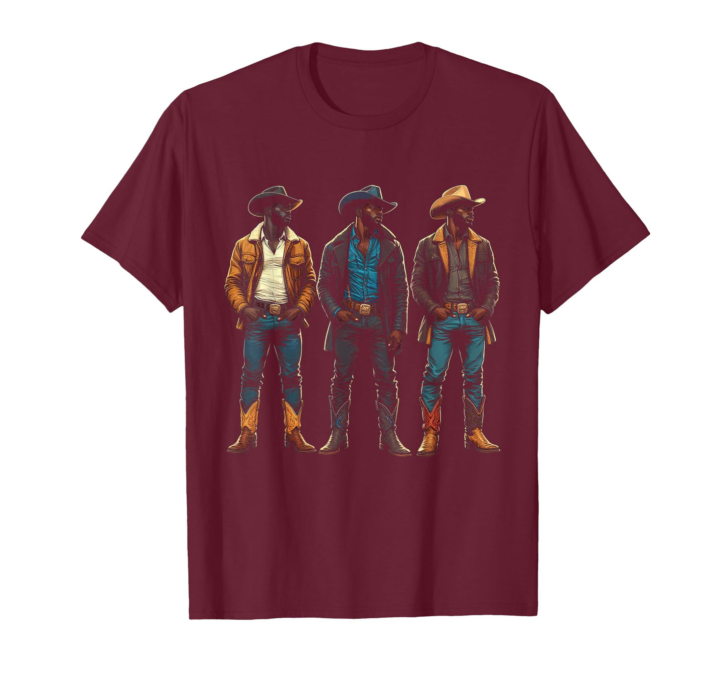 Black Cowboy Western Rodeo Melanin Black History Texas Men T-Shirt
