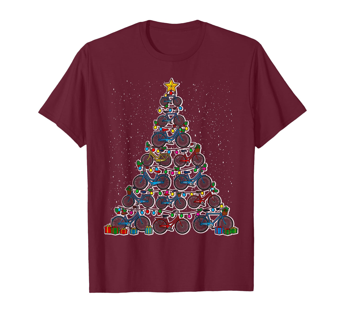 Bicycle Christmas Tree Funny Santa Lover Biker T-Shirt