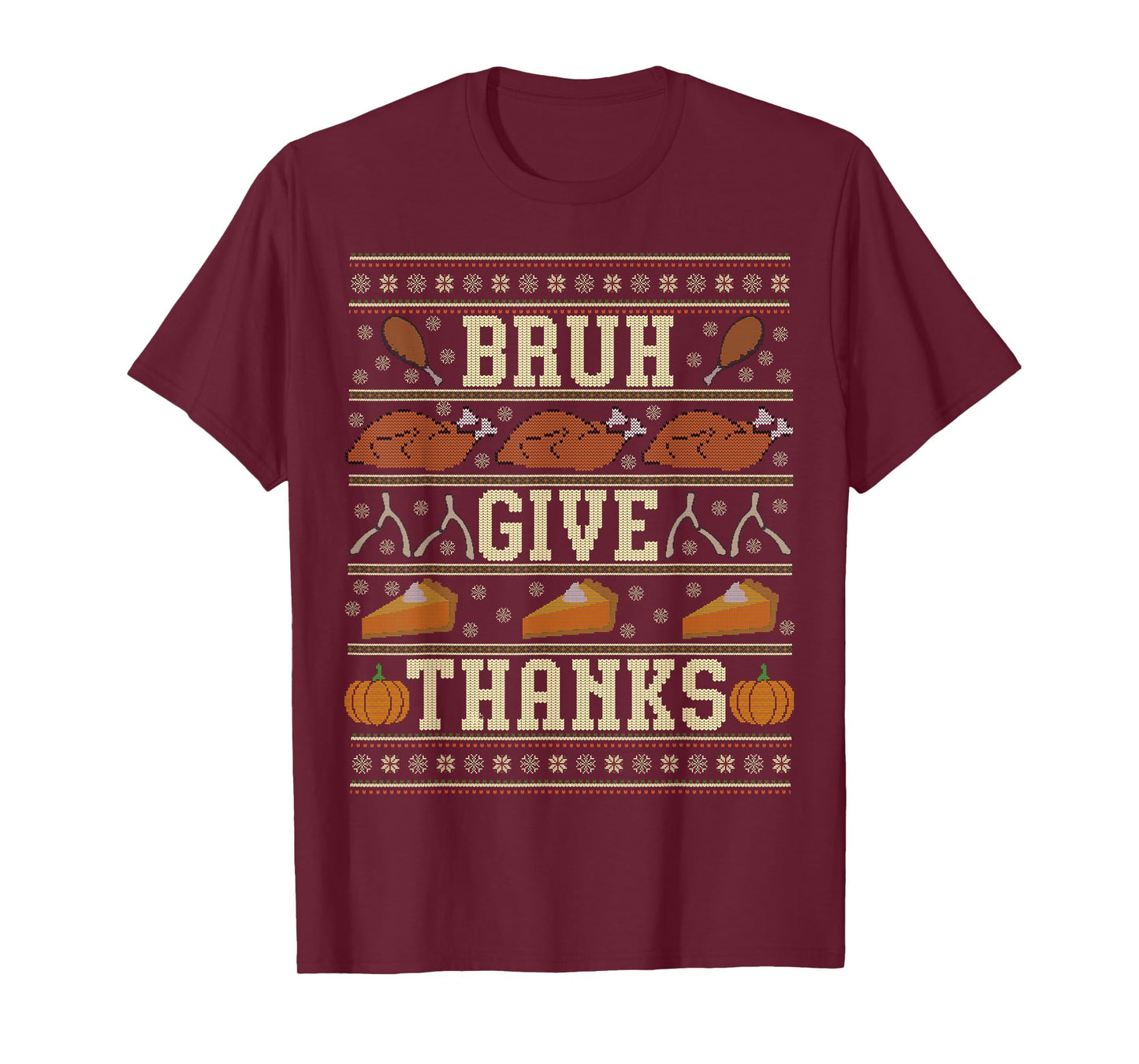 Bruh Meme Ugly Thanksgiving Sweater Turkey Teen Boys Kids T-Shirt