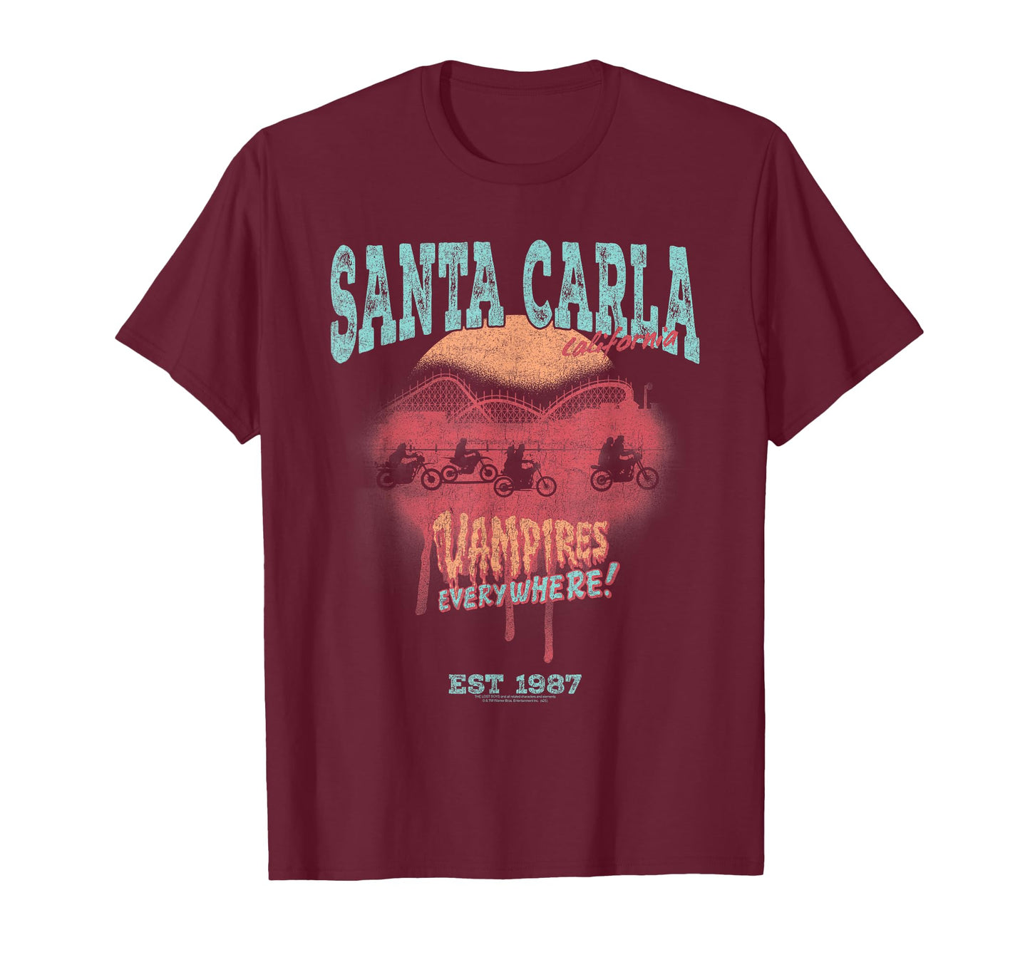 The Lost Boys Santa Carla Tourist Postcard Horror Movie T-Shirt