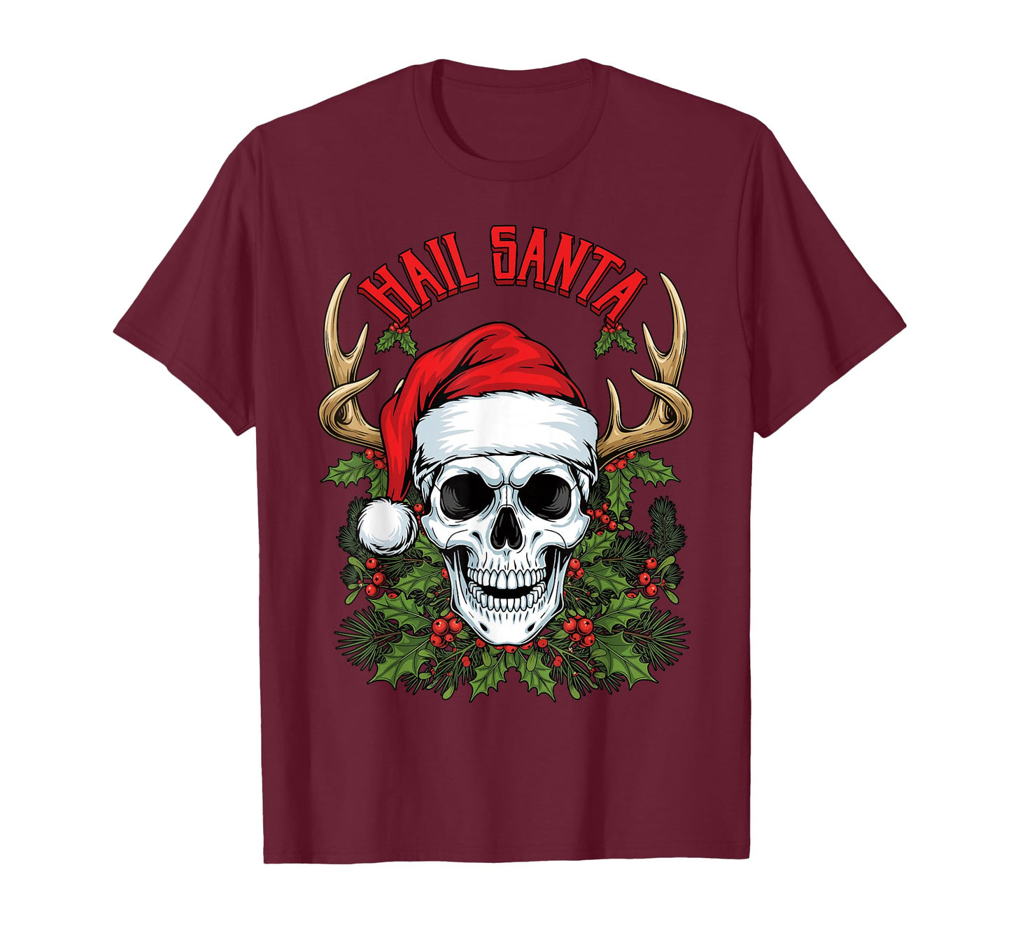 Hail Santa Scary Christmas Heavy Pagan Solstice Gothic T-Shirt