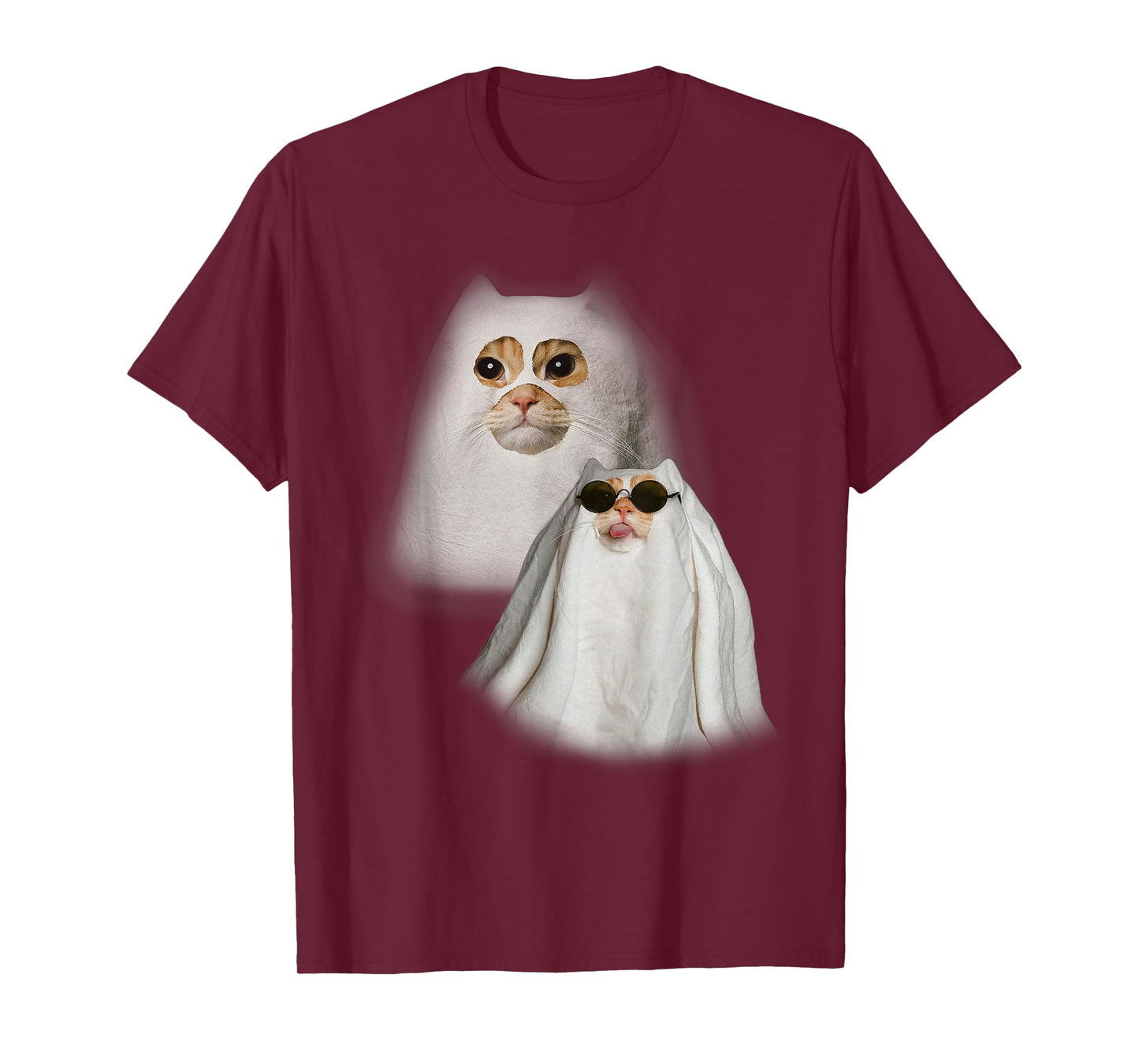 Ghost Cat Meme Funny Halloween Men Women Kids T-Shirt