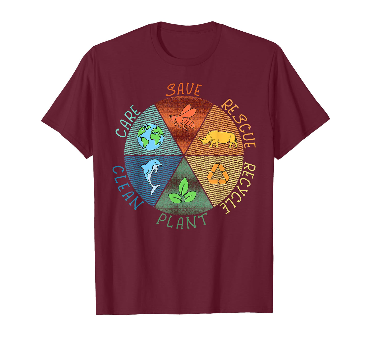 Vintage Earth Day Save Bees Rescue Animals Recycle Plastic T-Shirt