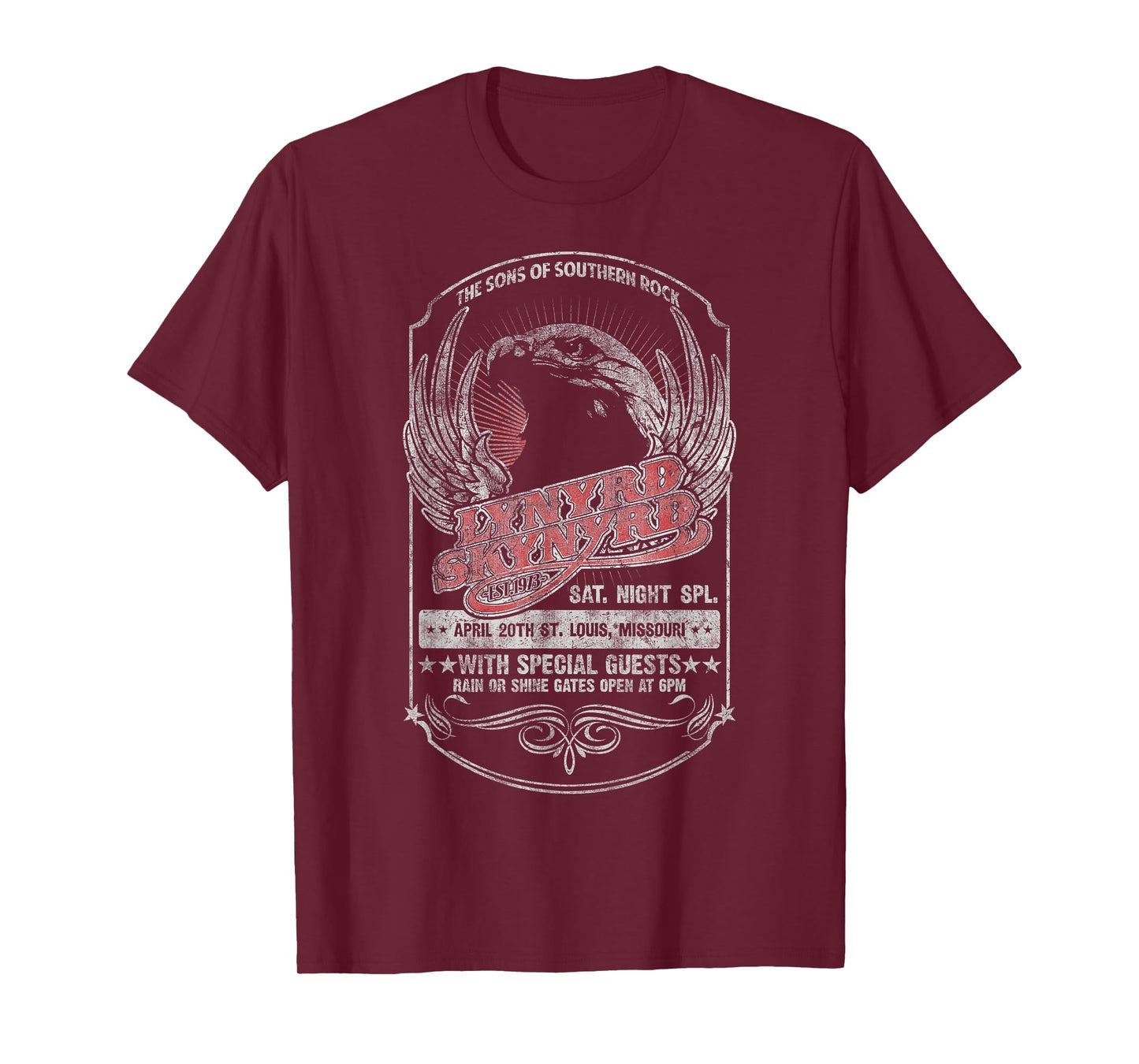 Lynyrd Skynyrd Underbrush Live 70s Rock Retro Festival Biker T-Shirt