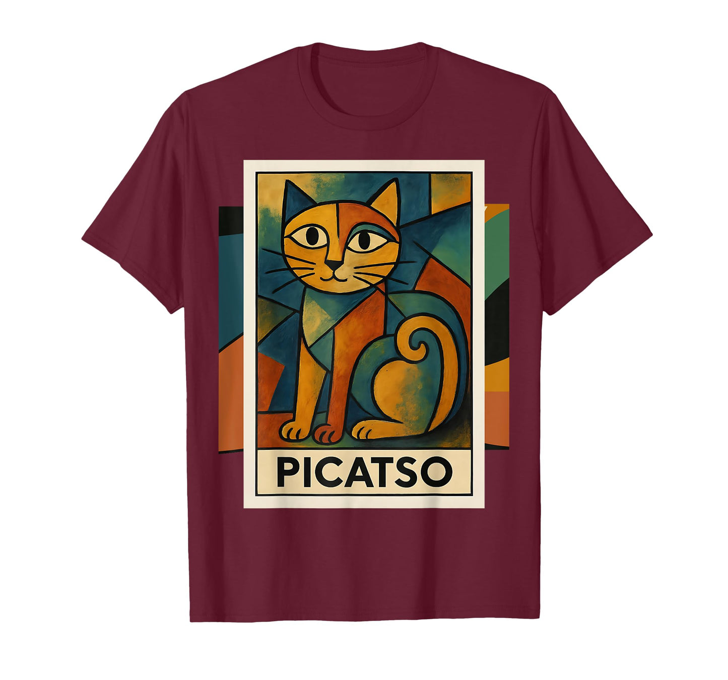Picatso Cat – Vintage Cubist Art-Inspired Design T-Shirt for Men Women Girls Kids
