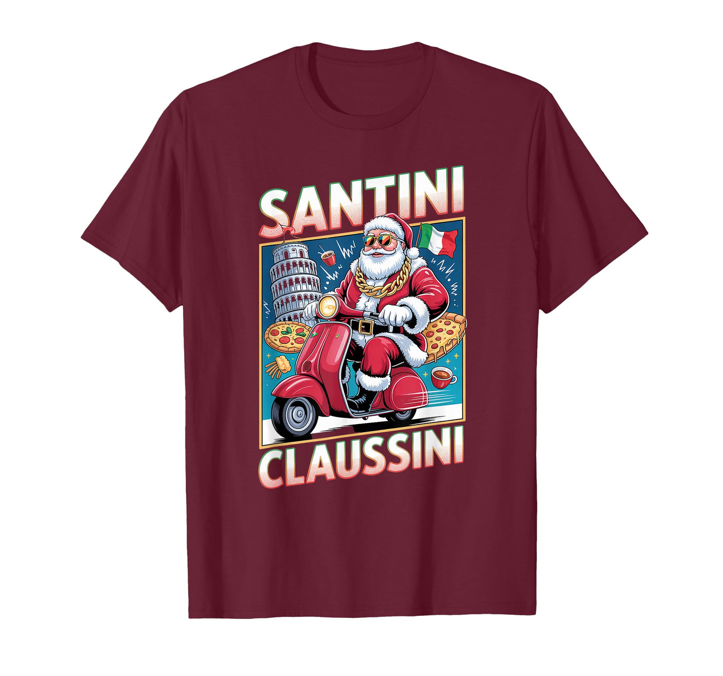 Italian Brainrot Christmas Santini Claussini Funny Santa T-Shirt
