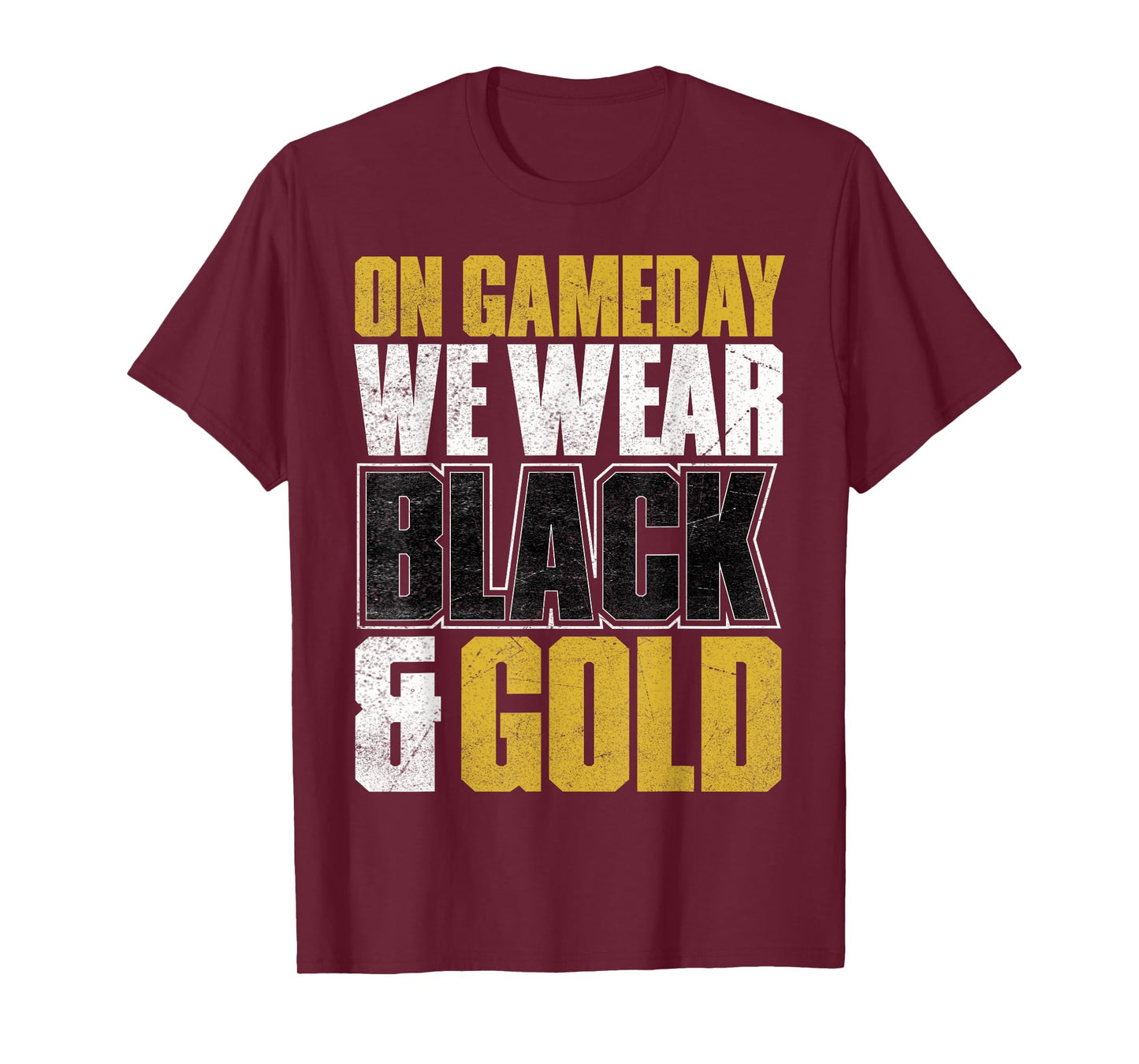 Game Day Football We Wear Black and Gold School Tournament T-Shirt