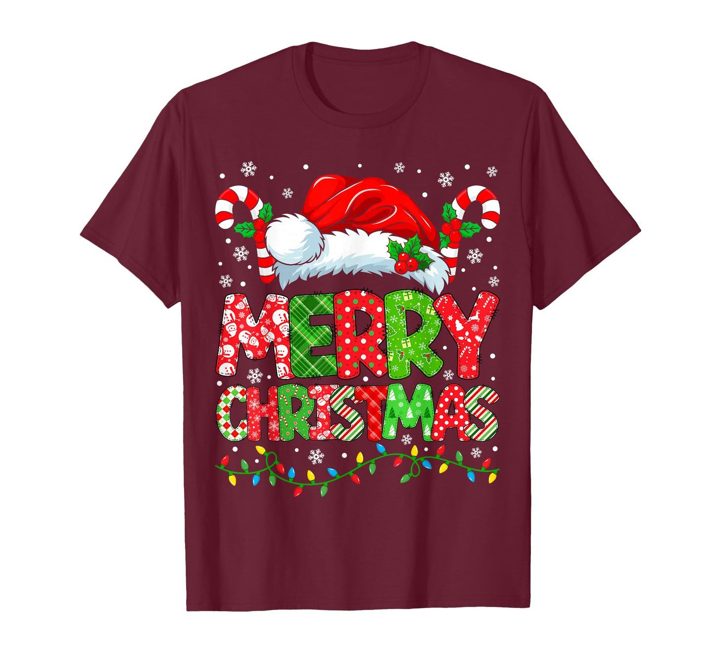 Merry Christmas Festive Santa Hat Xmas Family Men Women Kids T-Shirt