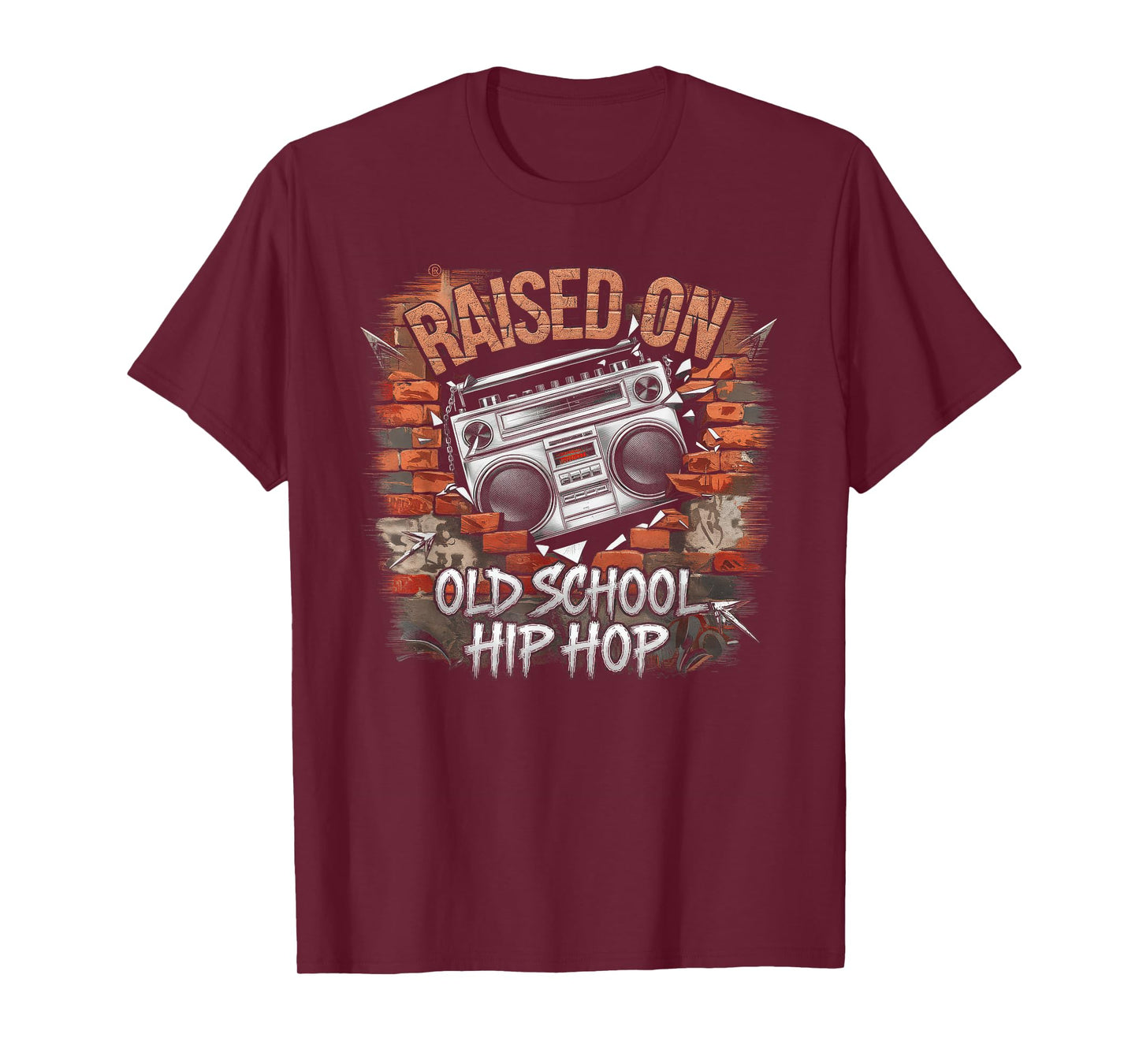 RAISED ON OLD SCHOOL Graffiti Rap HIP HOP Tshirt Cassette T-Shirt