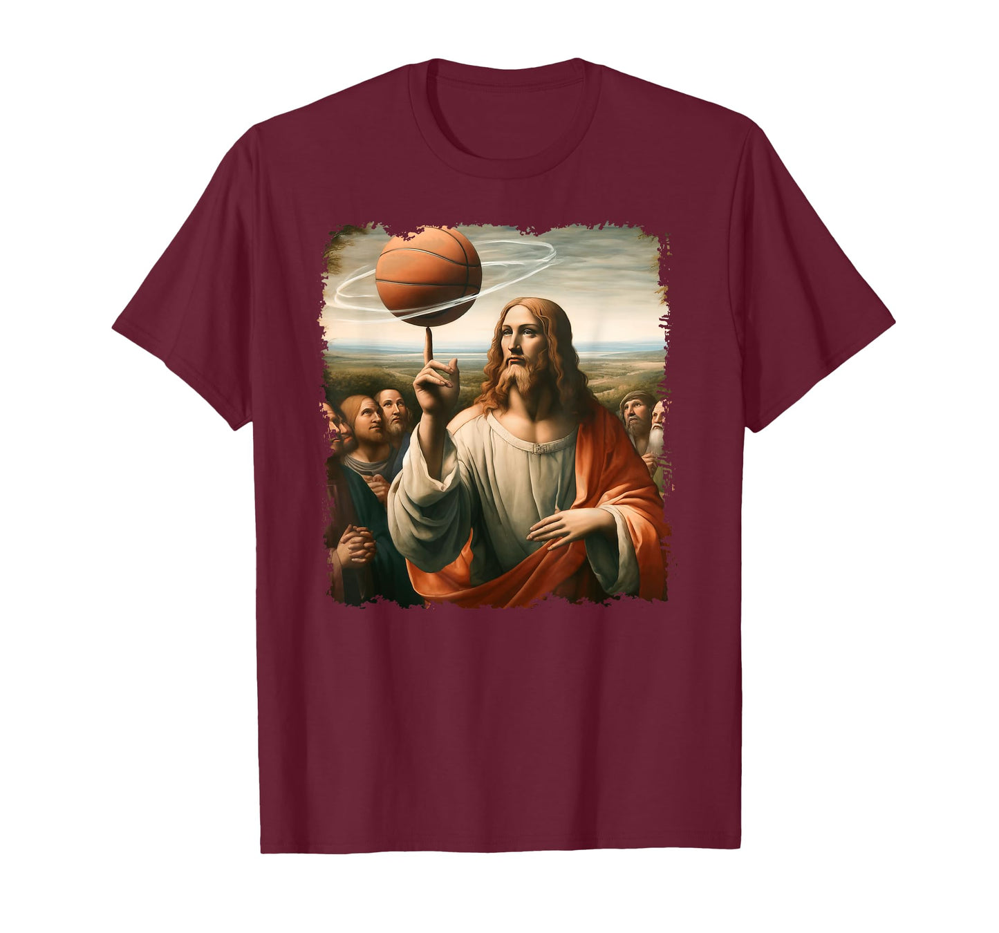 Jesus Spin A Basketball Painting, Christian Basketball T-Shirt