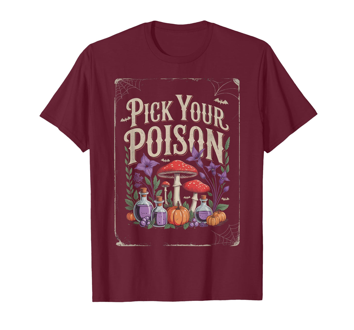 Pick Your Poison Retro Villain Witch Halloween T-Shirt